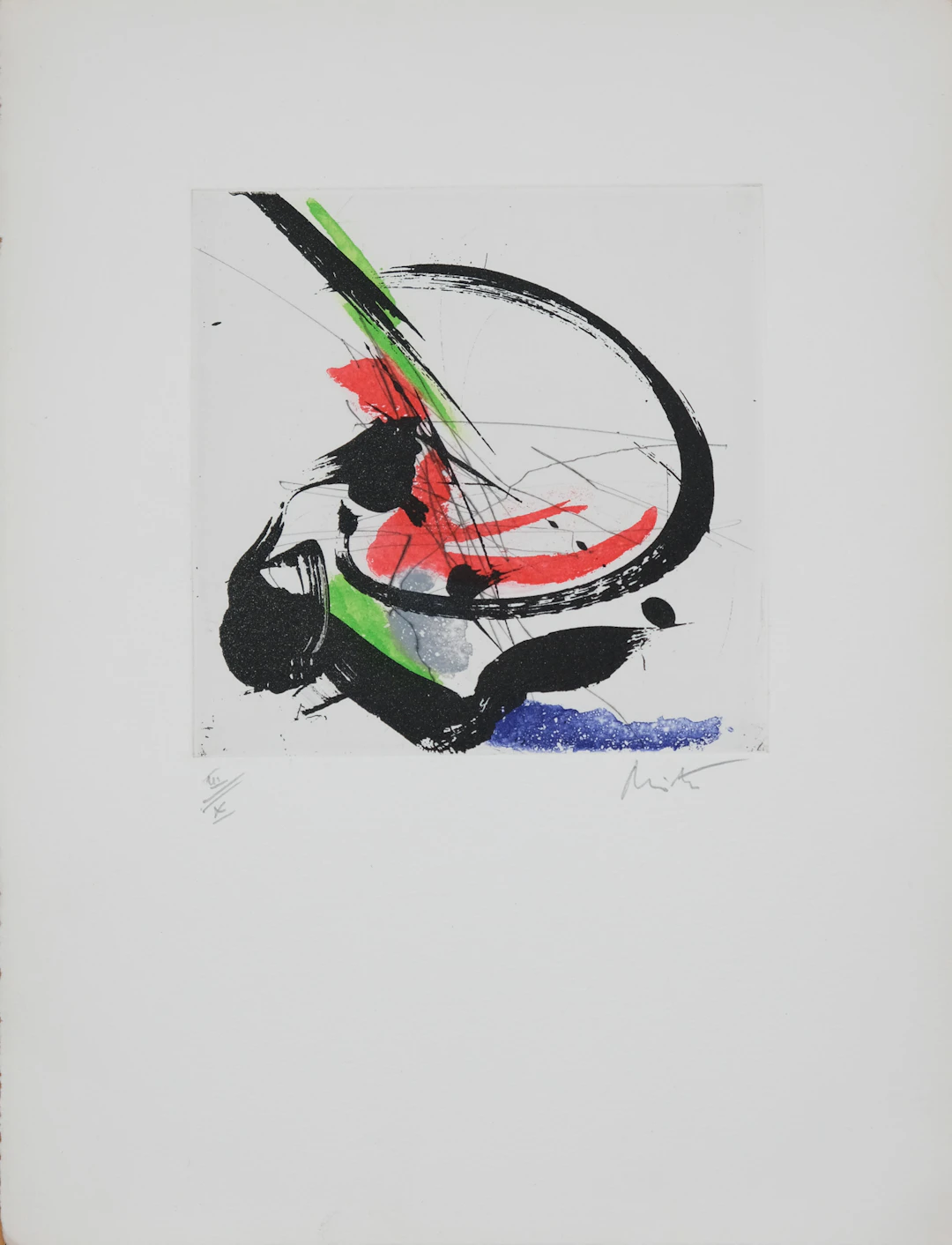 Jean MIOTTE : Composition abstraite D - Gravure originale signée