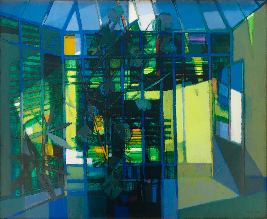 Camille HILAIRE - La serre, 1962 - Huile sur toile signée