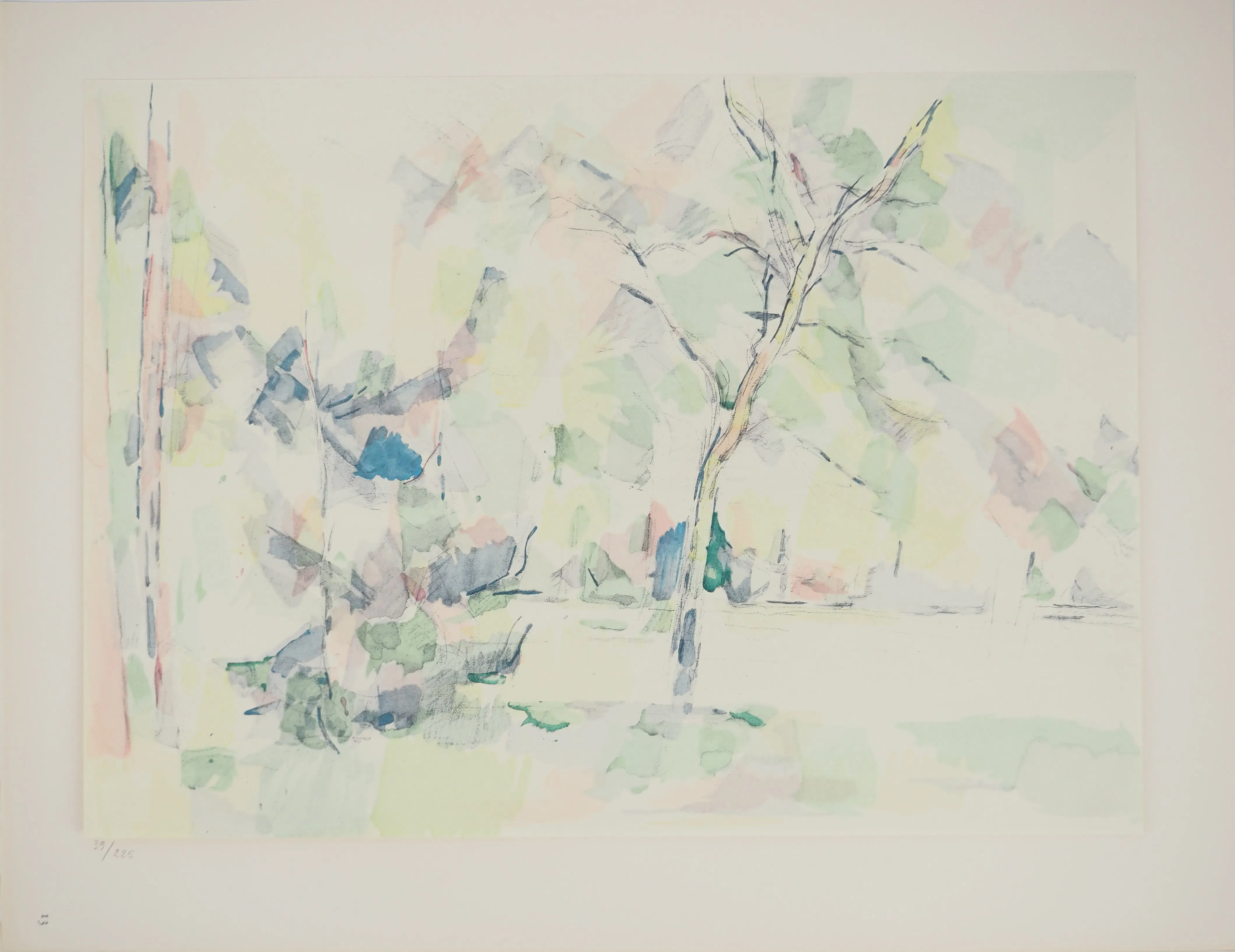 Paul CEZANNE : Sous-bois, Lithographie et pochoir