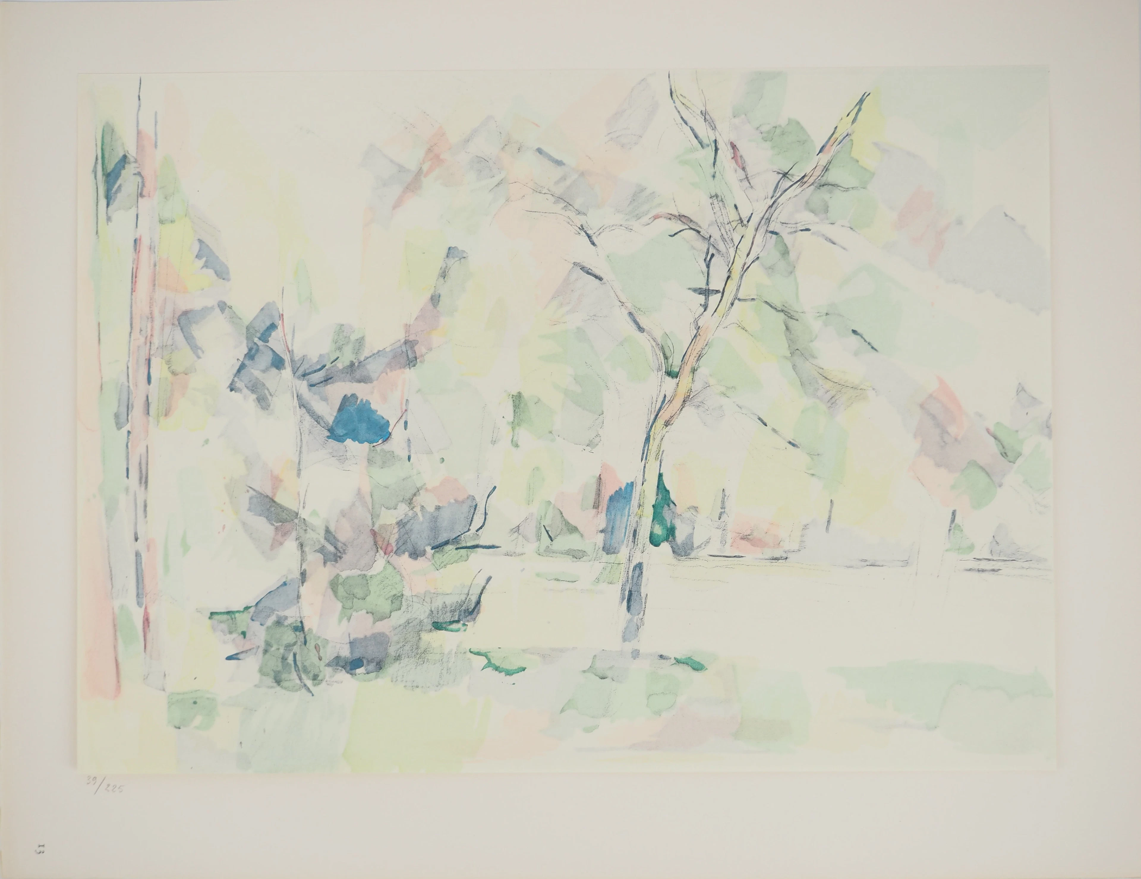 Paul CEZANNE : Sous-bois, Lithographie et pochoir