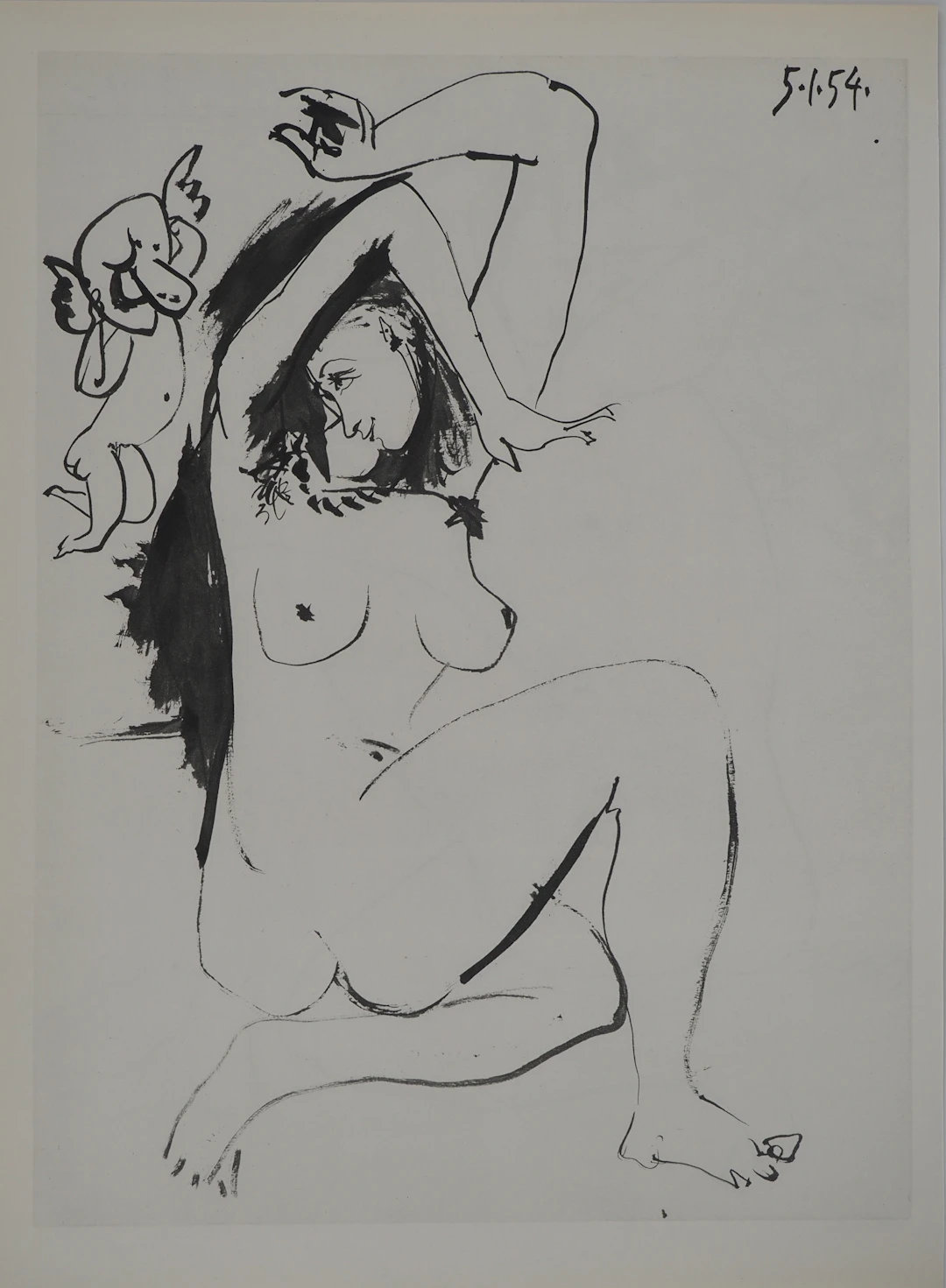 Pablo PICASSO : Comédie Humaine, L’amour de la jeune femme nue, Héliogravure