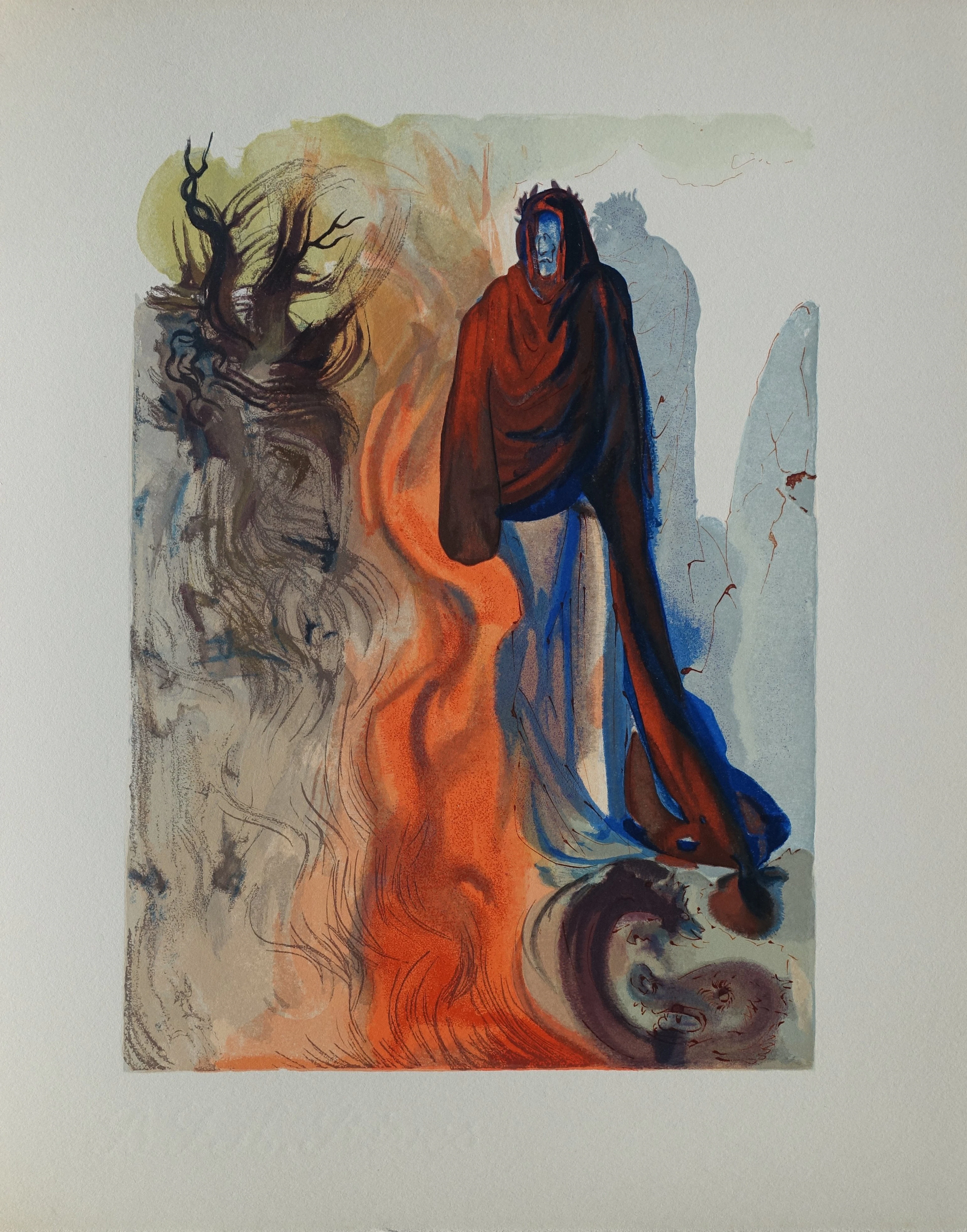 Salvador DALI : Apparition de Pluton, Bois gravé original