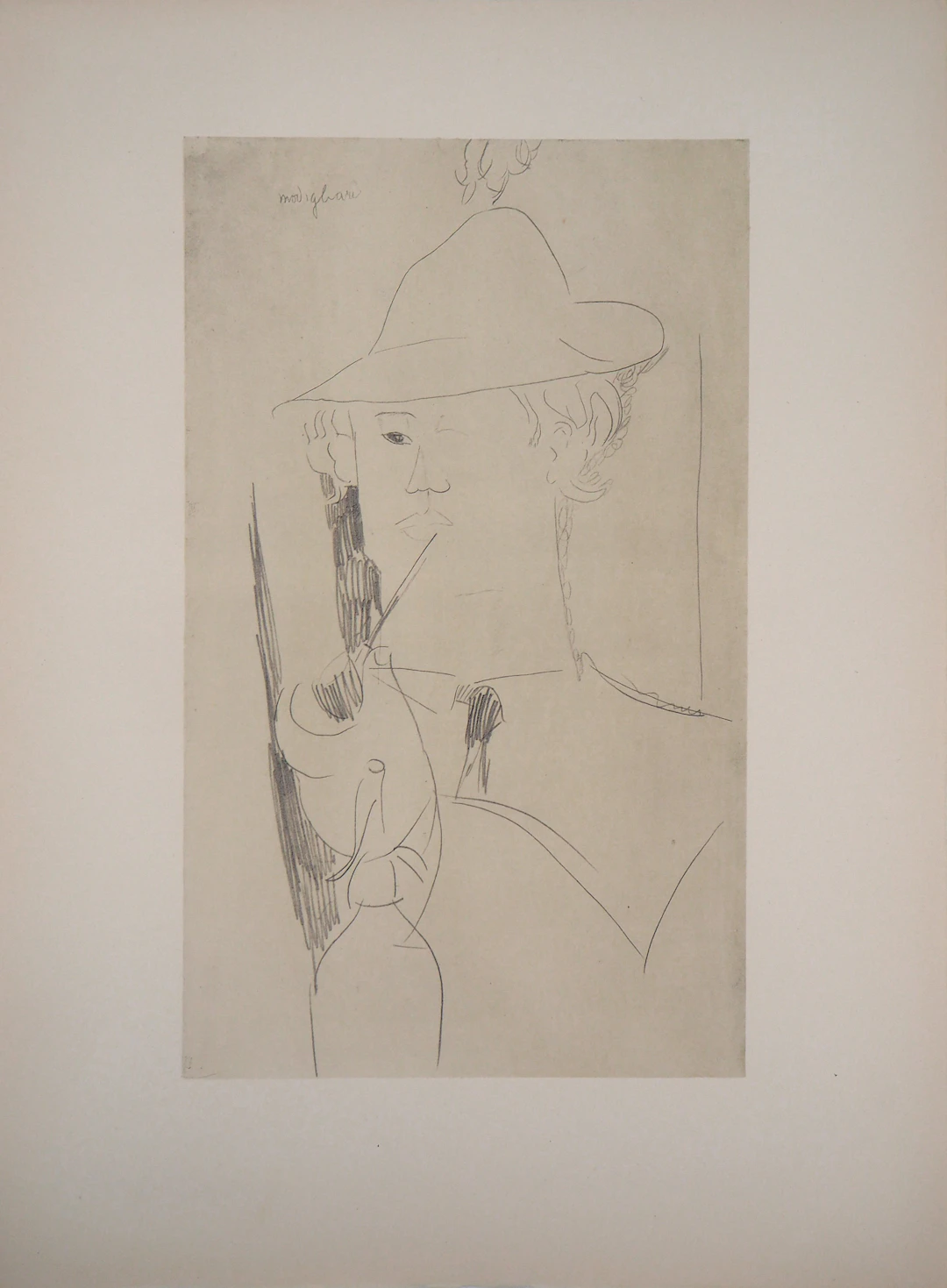 Amedeo MODIGLIANI (d’après) : Vlaminck à la pipe - Lithographie signée
