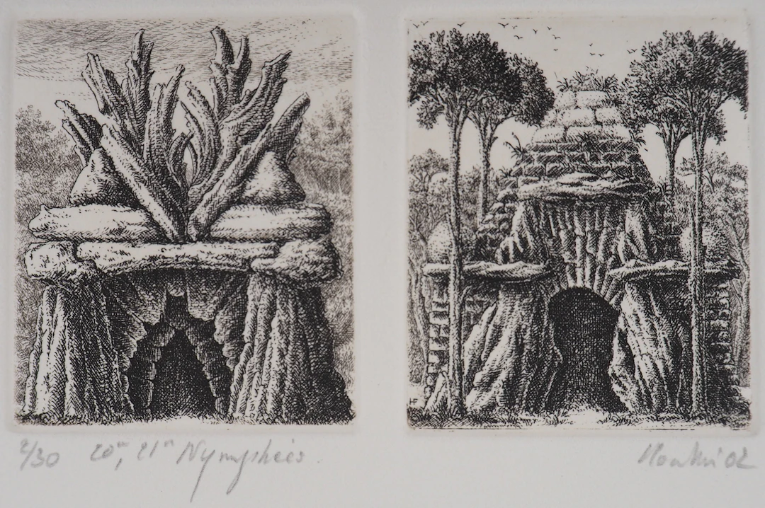 François HOUTIN : 20e et 21ème nymphées - Gravure Originale Signée