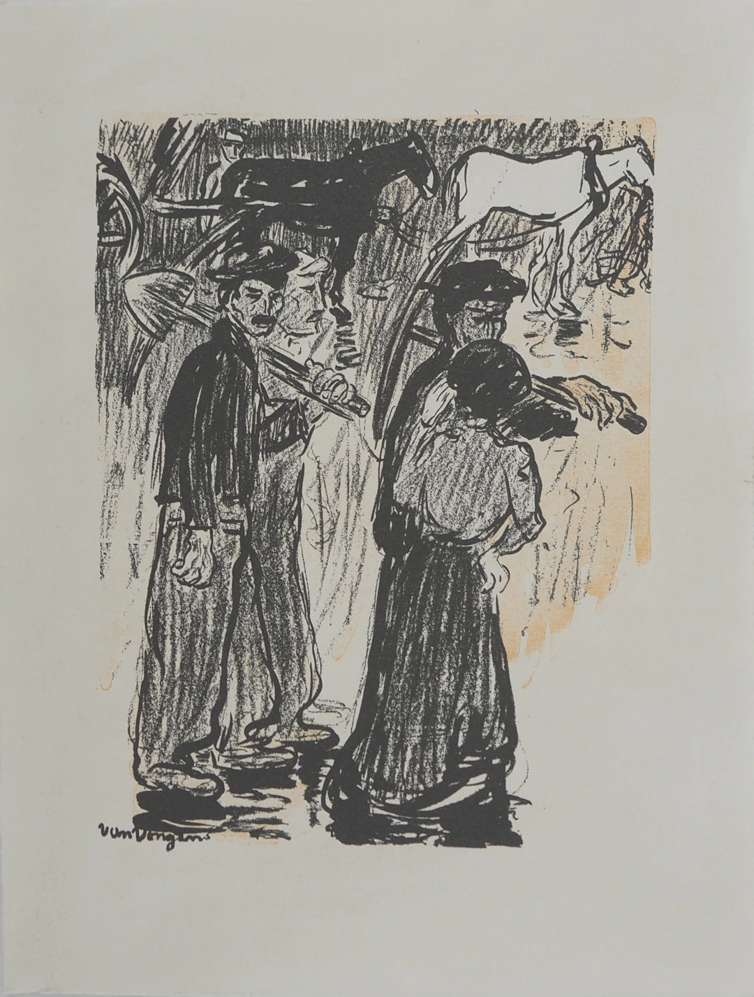 Kees VAN DONGEN (d’après) : Les travailleurs, Lithographie