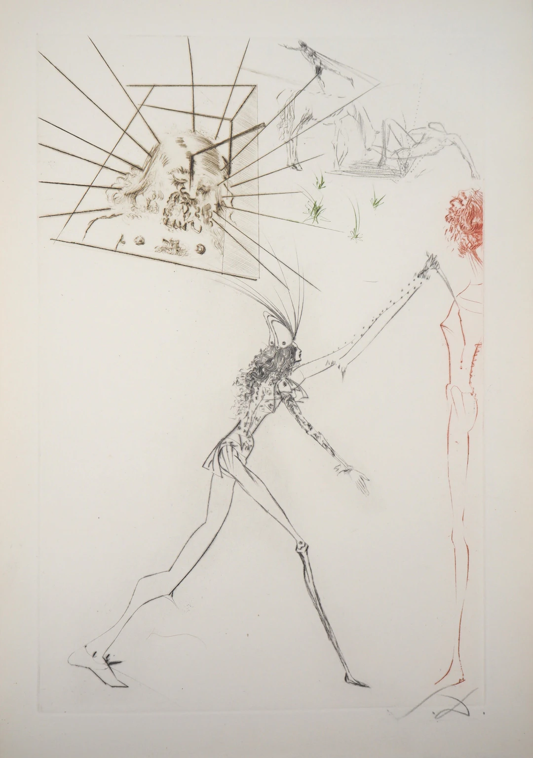 Salvador DALI : Les trois barons félons, 1970 - Gravure Originale Signée