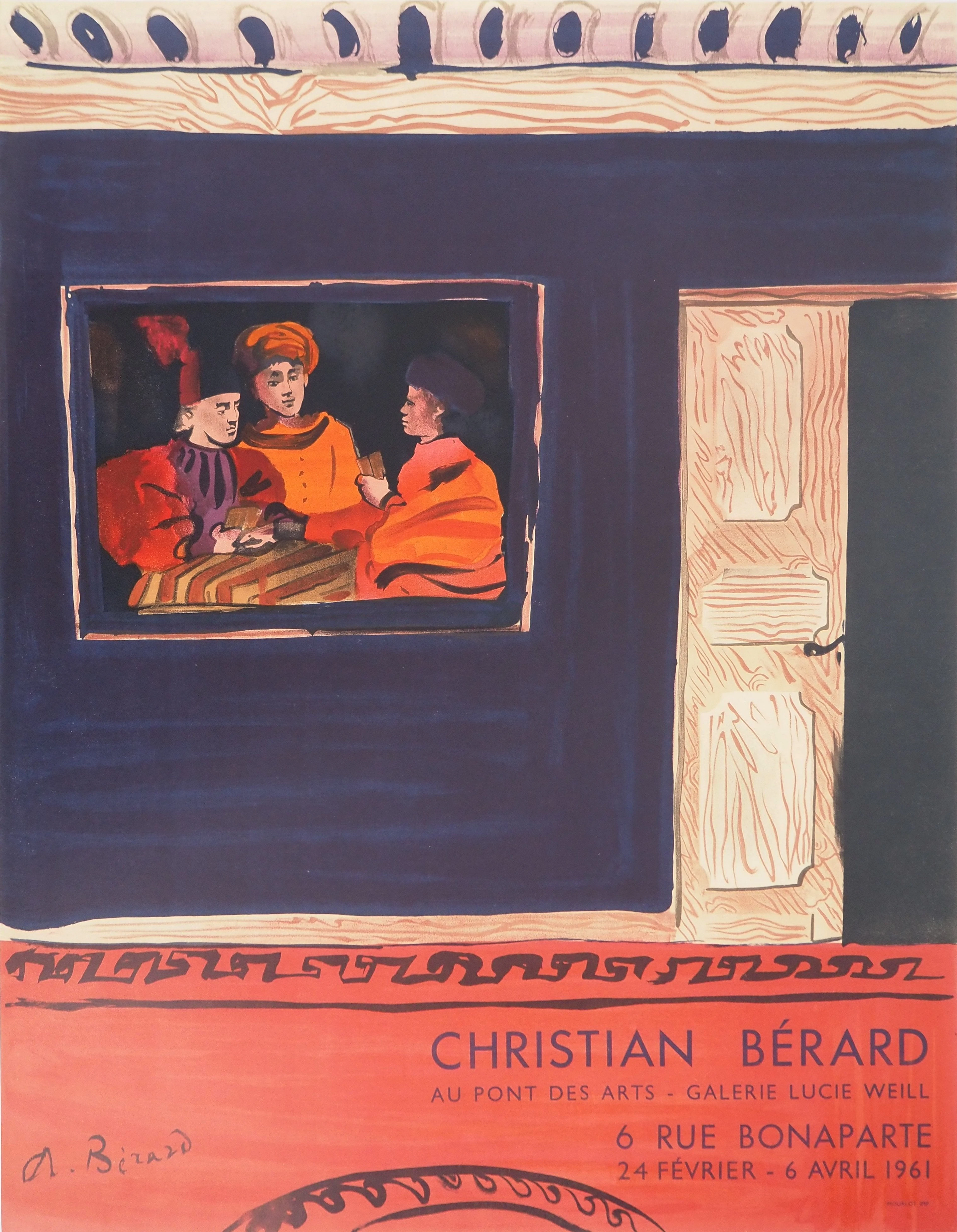 Christian BERARD : Jeu de cartes, Affiche en lithographie