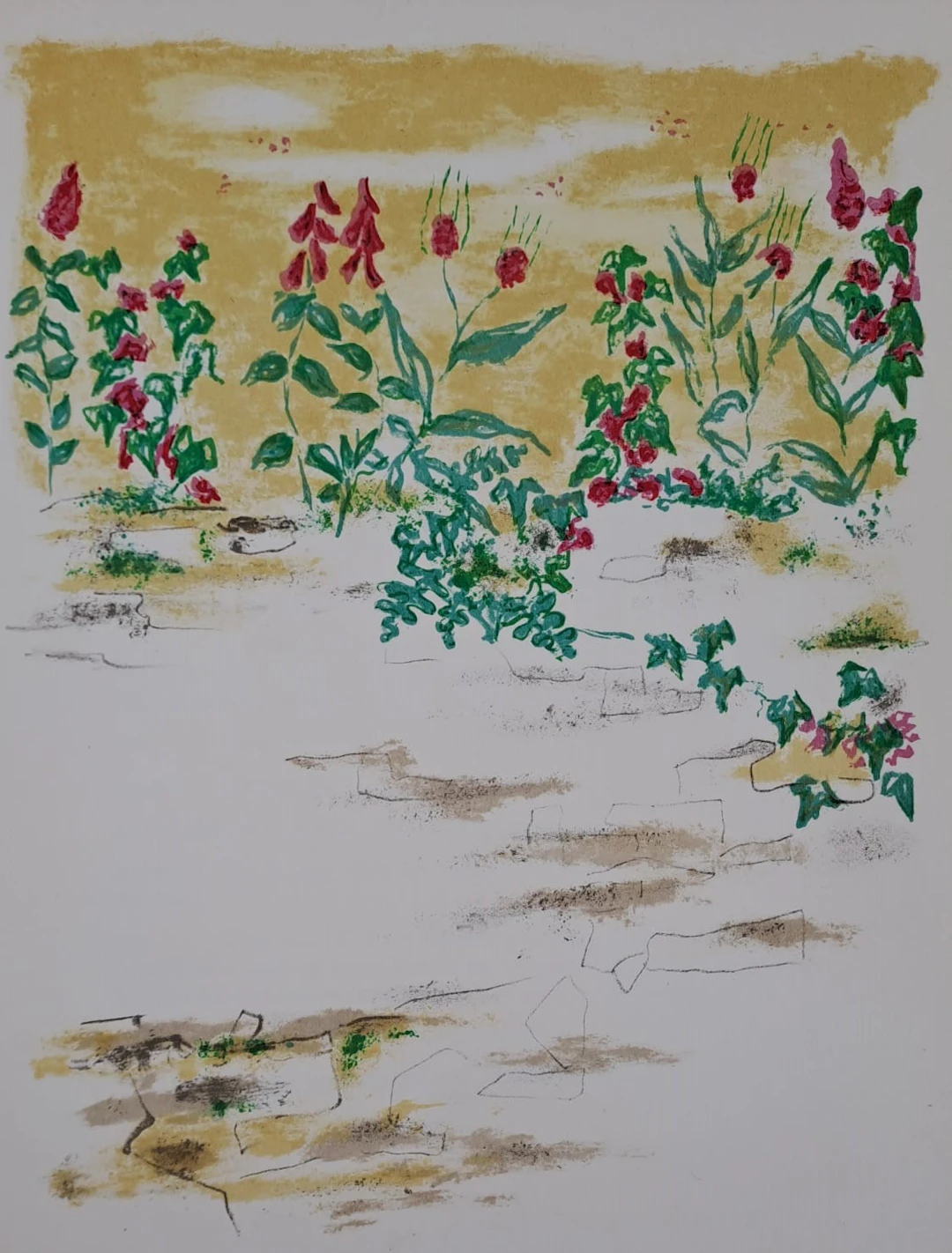 Jules Cavailles - Fleurs sauvages - Lithographie originale