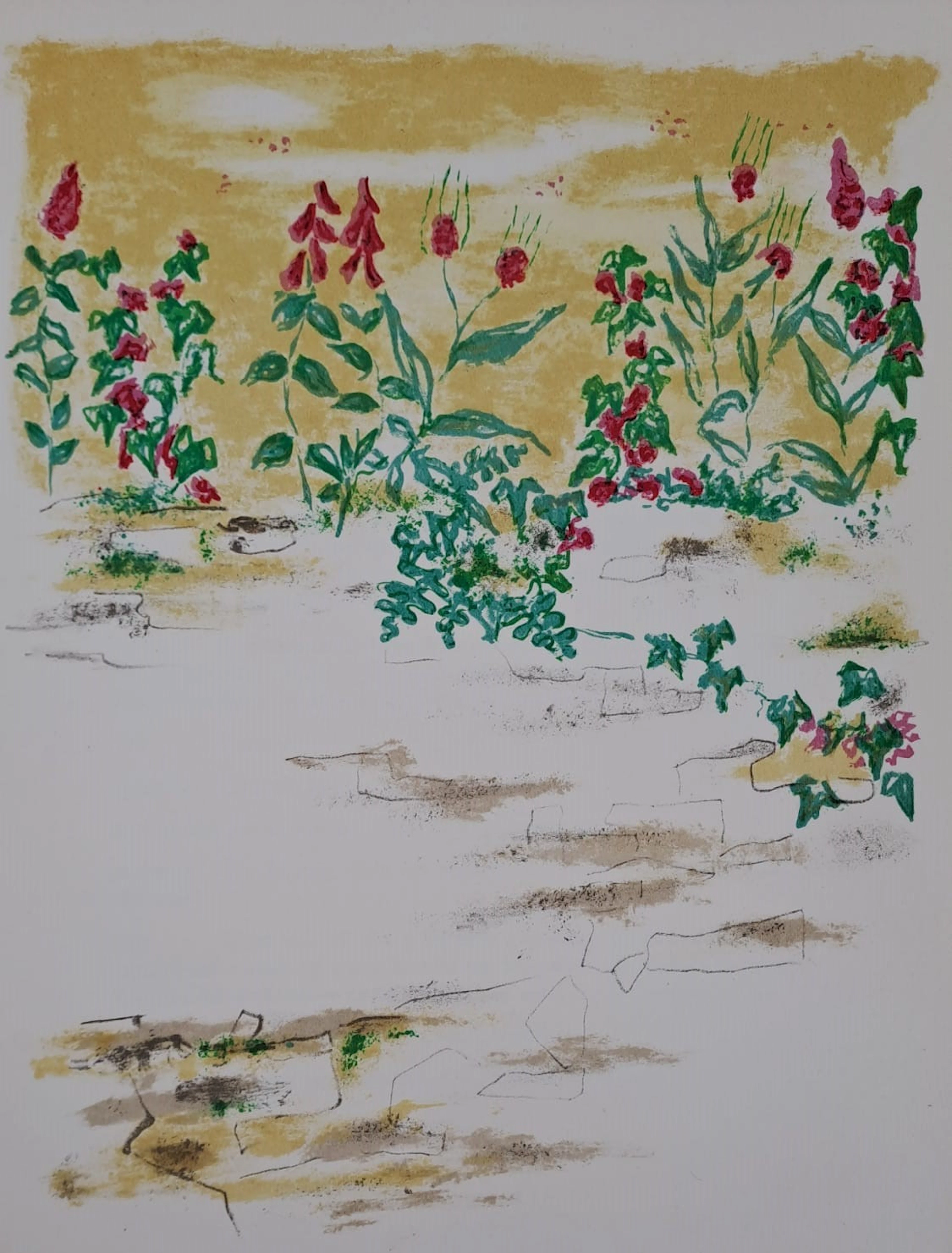 Jules Cavailles - Fleurs sauvages - Lithographie originale