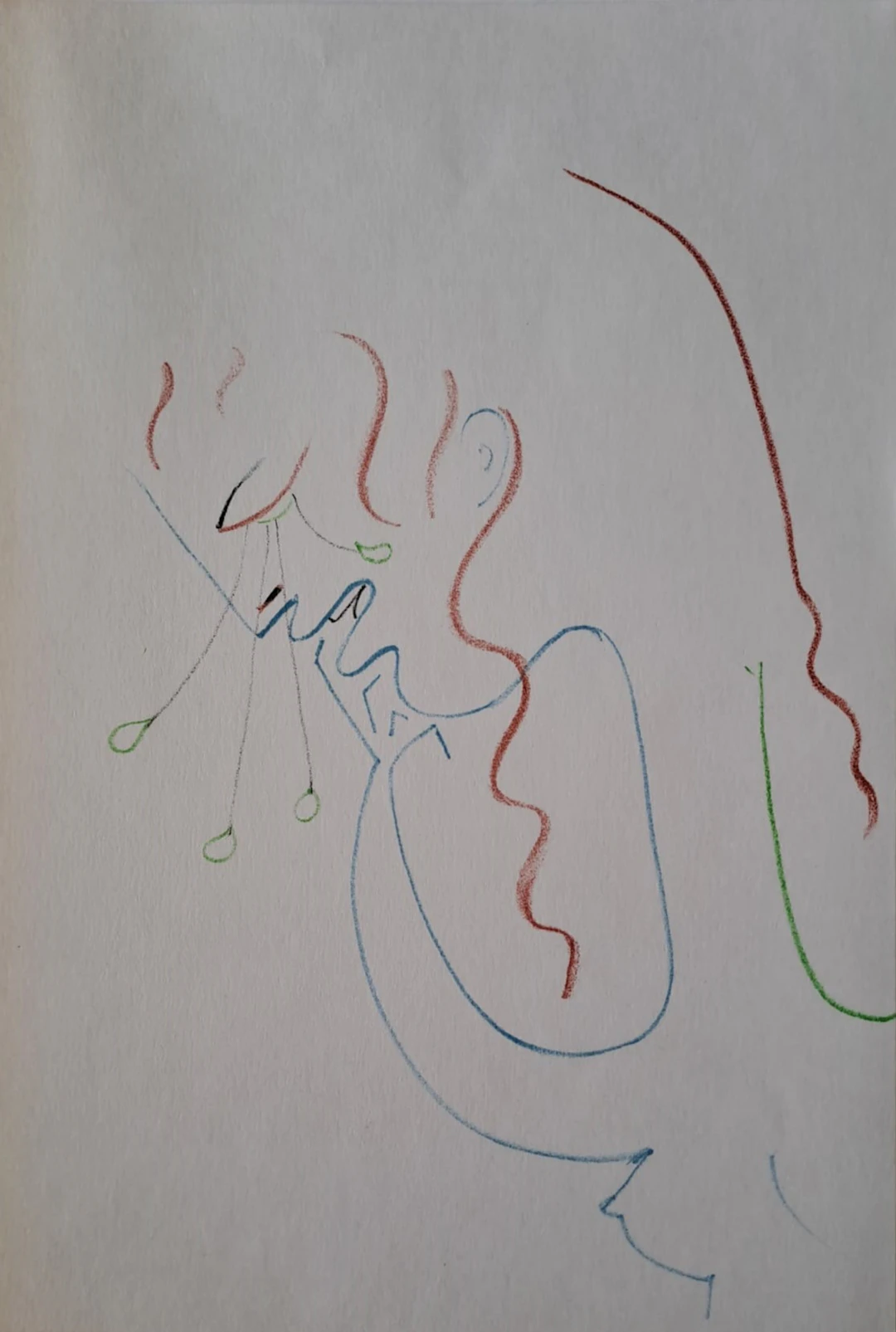 Jean Cocteau - L’homme qui pleure - Lithographie originale en couleur