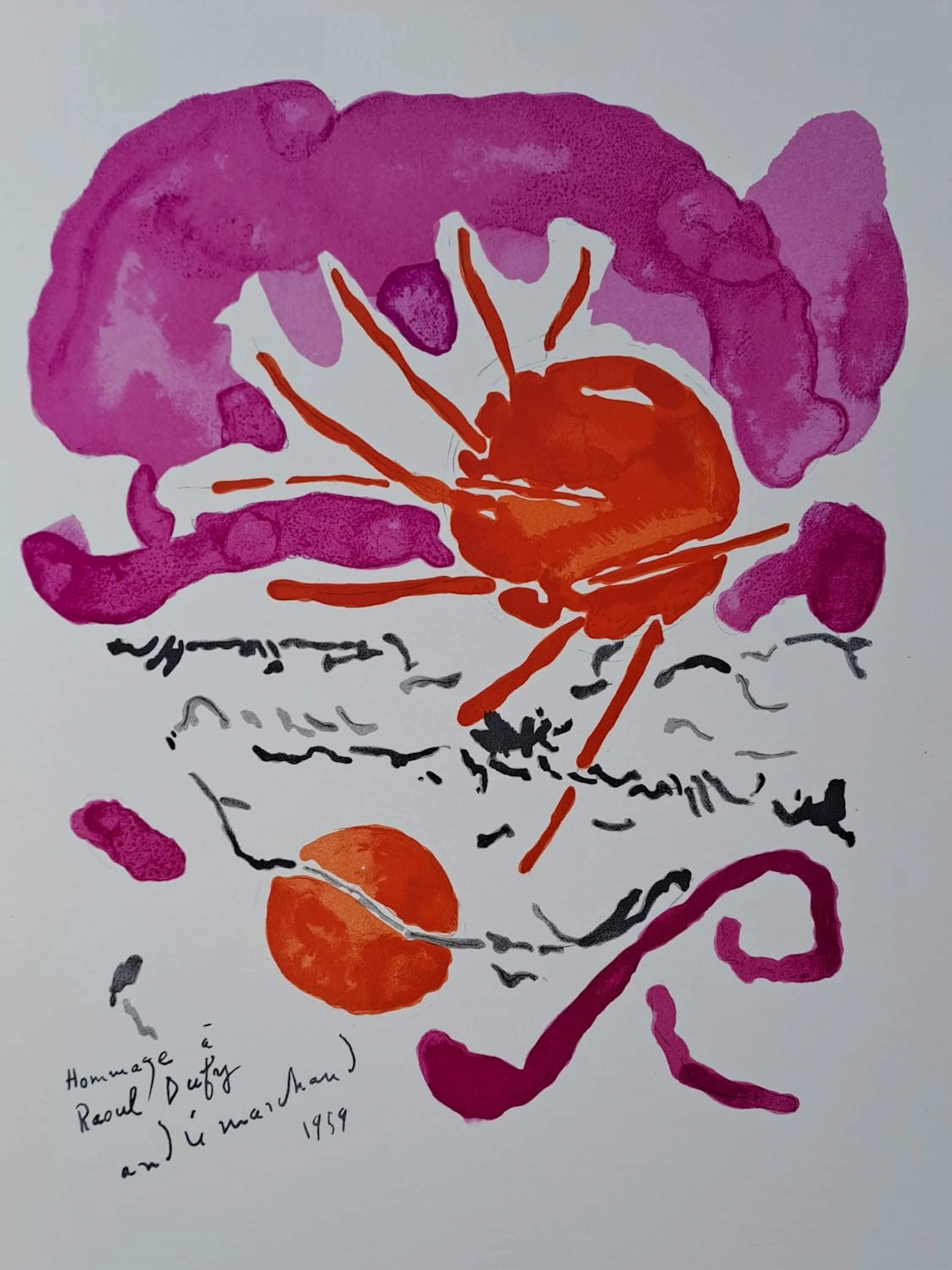 André Marchand (d’après) - Soleil rouge - Lithographie signée