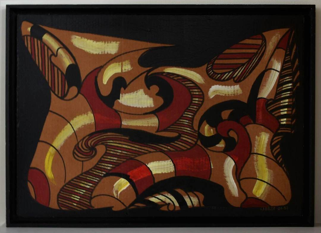 André LABELLE (1934) - Vaisseau martien, 1992 - Acrylique sur carton signée