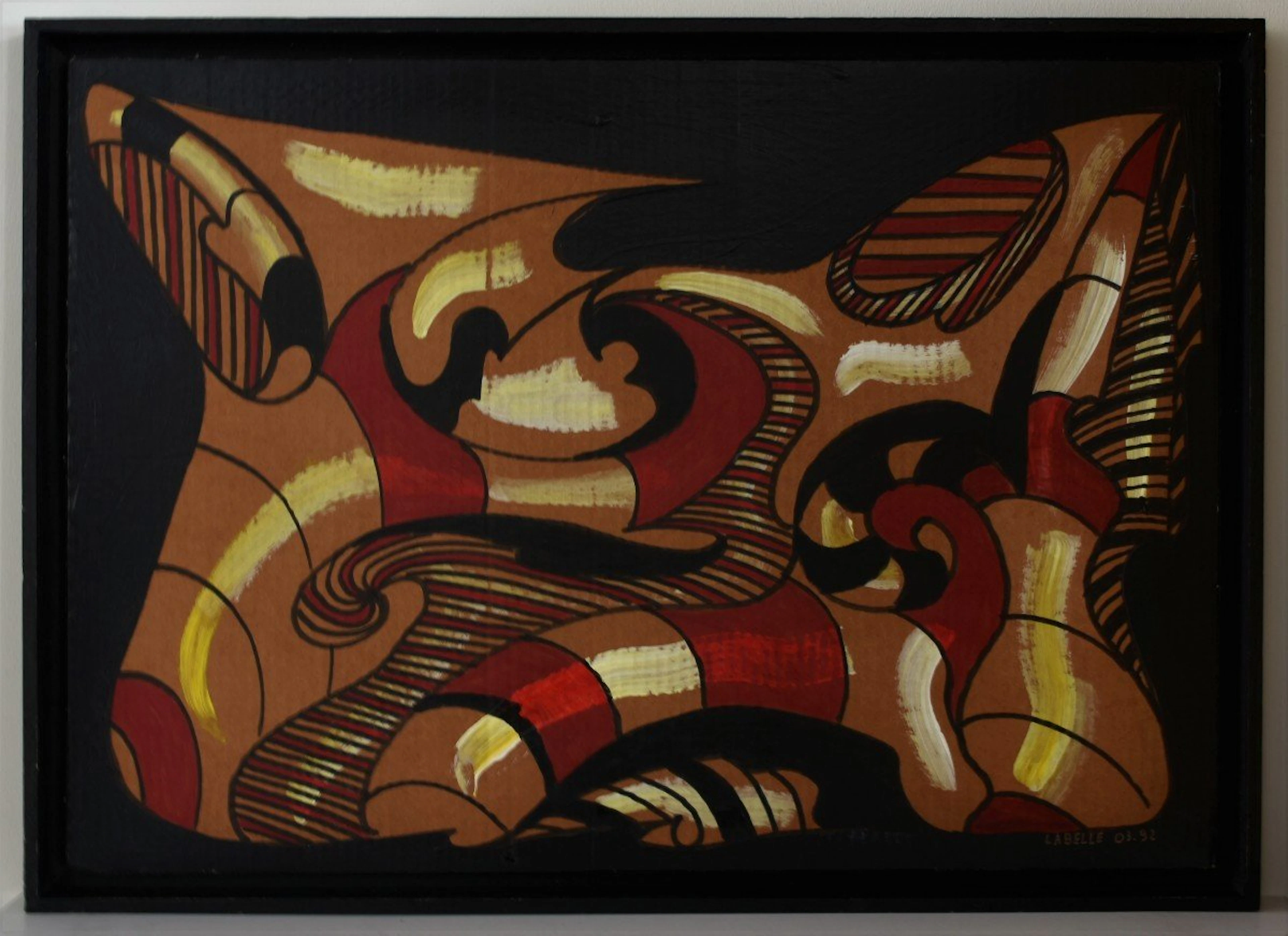 André LABELLE (1934) - Vaisseau martien, 1992 - Acrylique sur carton signée