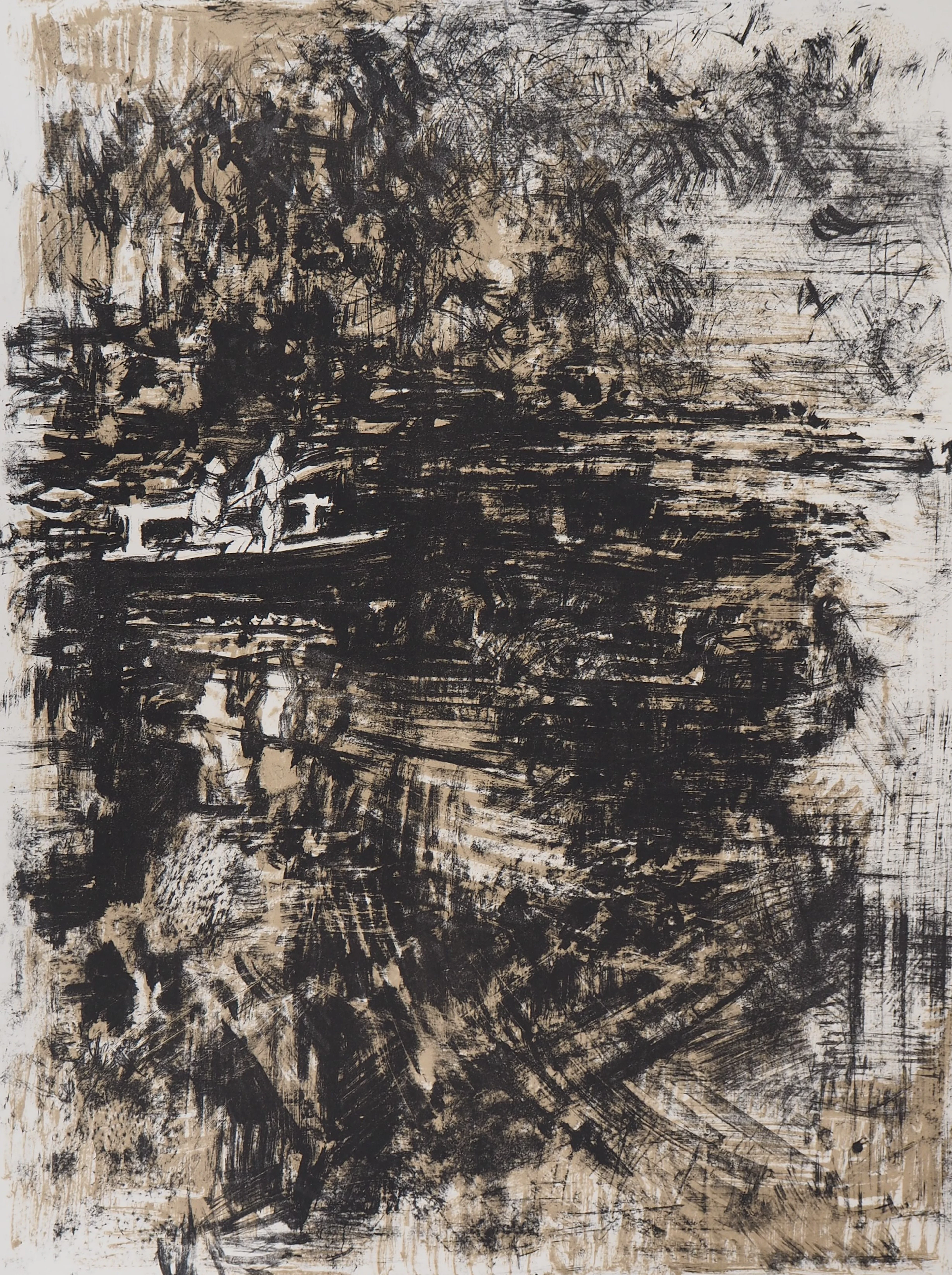 Yves-Jean COMMERE : Les pêcheurs - Lithographie originale signée au crayon