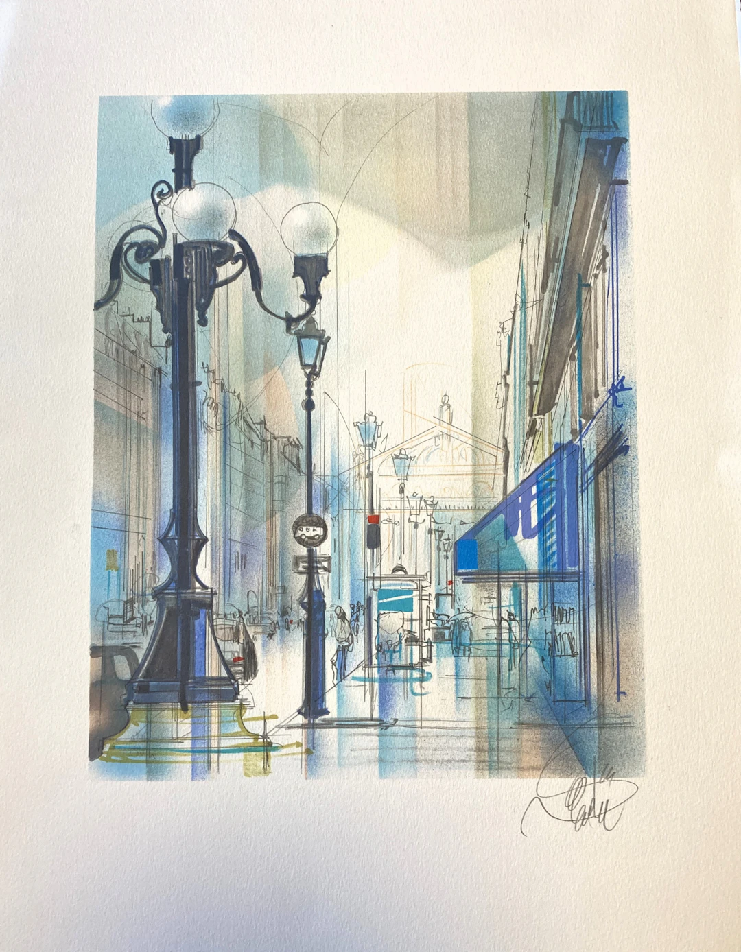 Jean-Baptiste VALADIE (1933) - "Rue Royale", lithographie signée