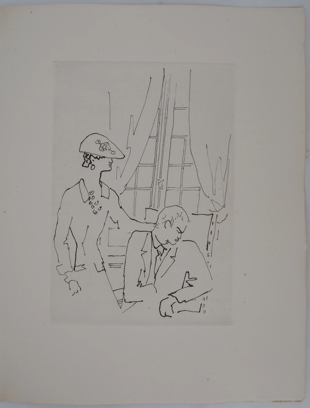 Jean COCTEAU : Le bal du comte d'Orgel, Un réconfort bienvenu, gravure