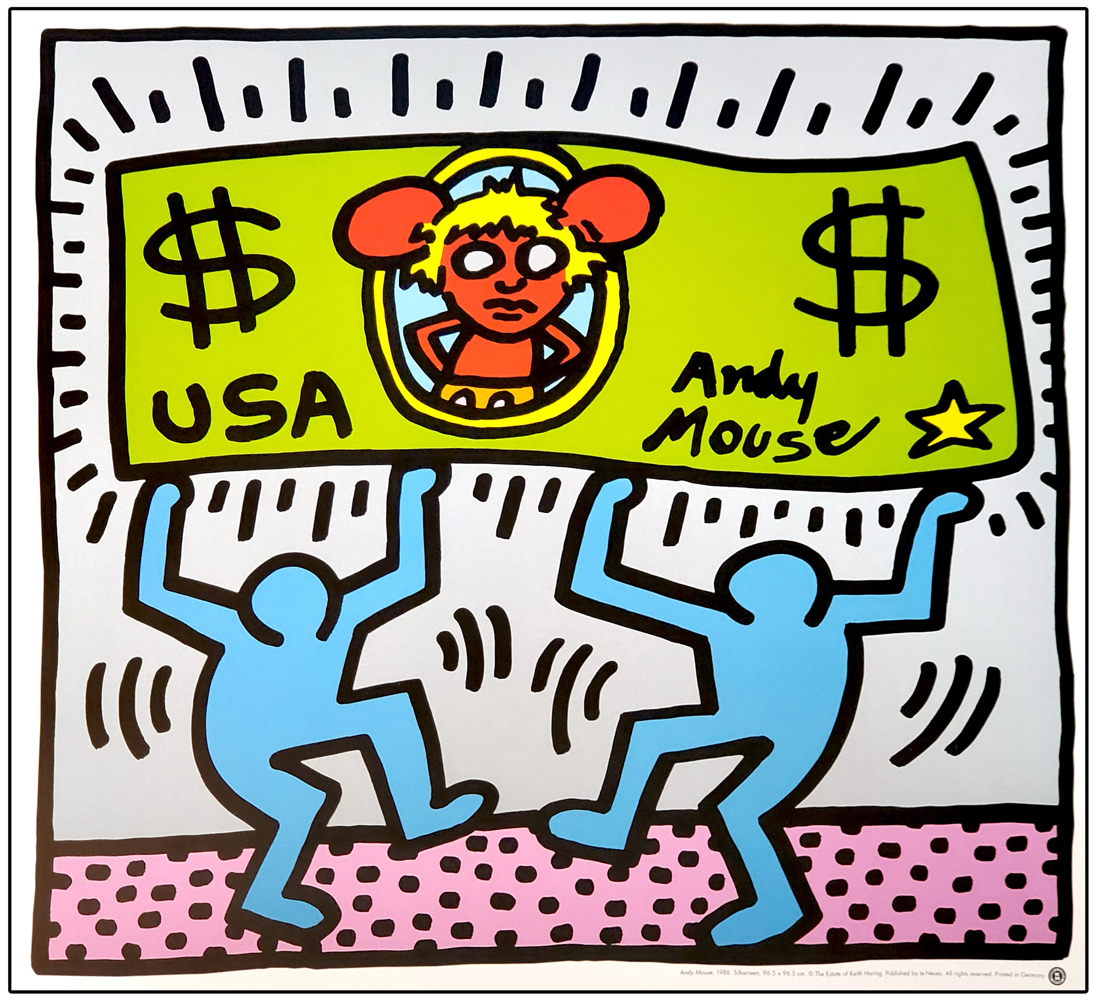 Keith Haring, Andy Mouse III, sérigraphie, 1990