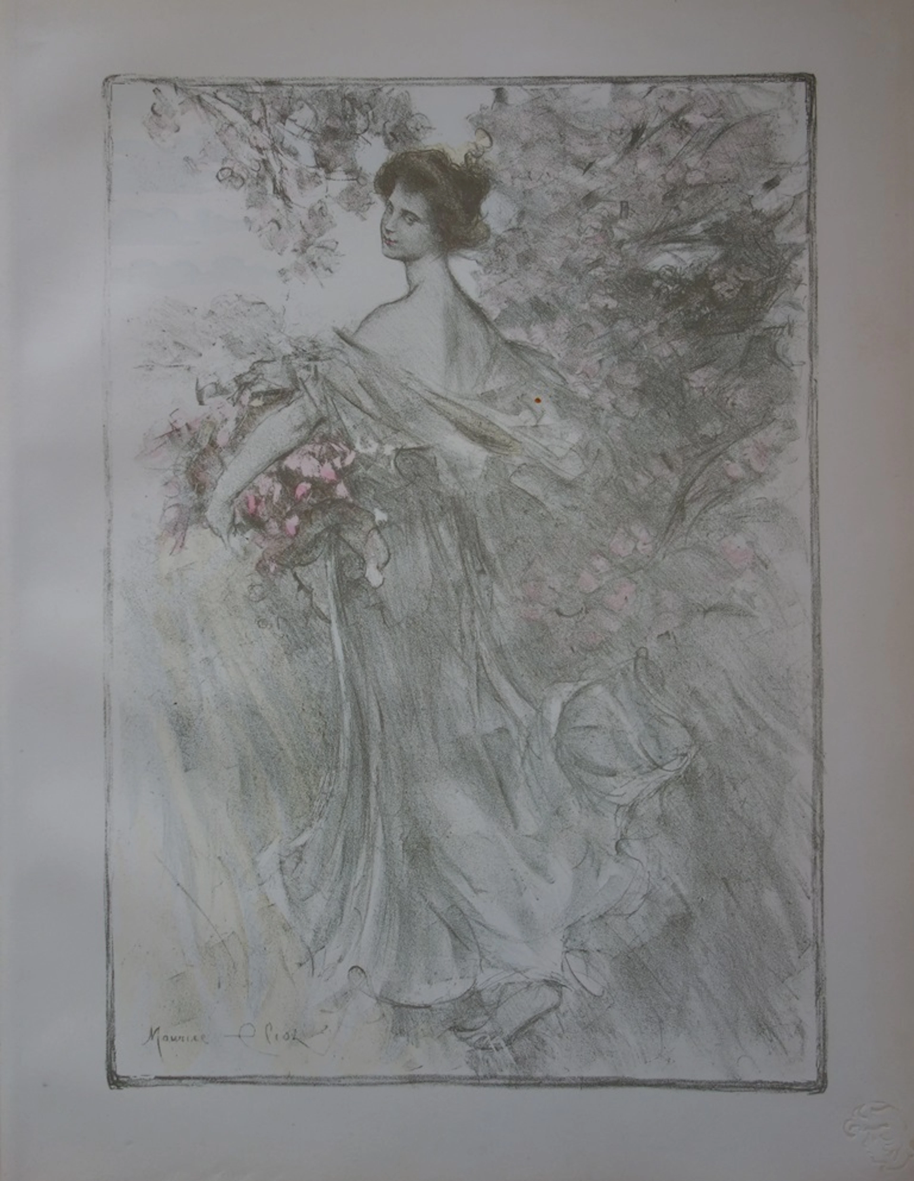 Maurice ELIOT - Printemps, Lithographie originale signée (1897)
