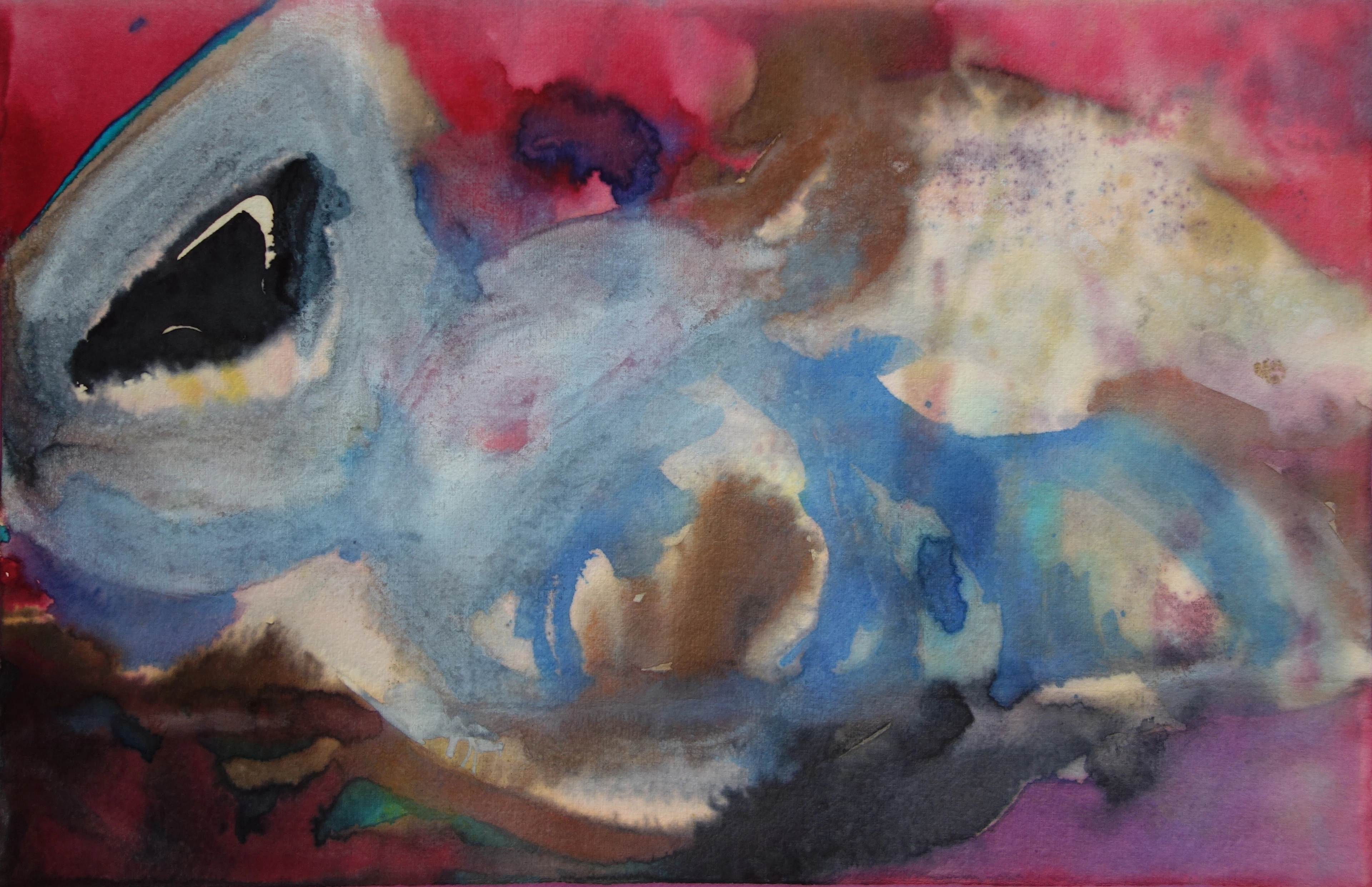 Bernard HERZOG : Enfant à venir, Aquarelle et Gouache originale signée