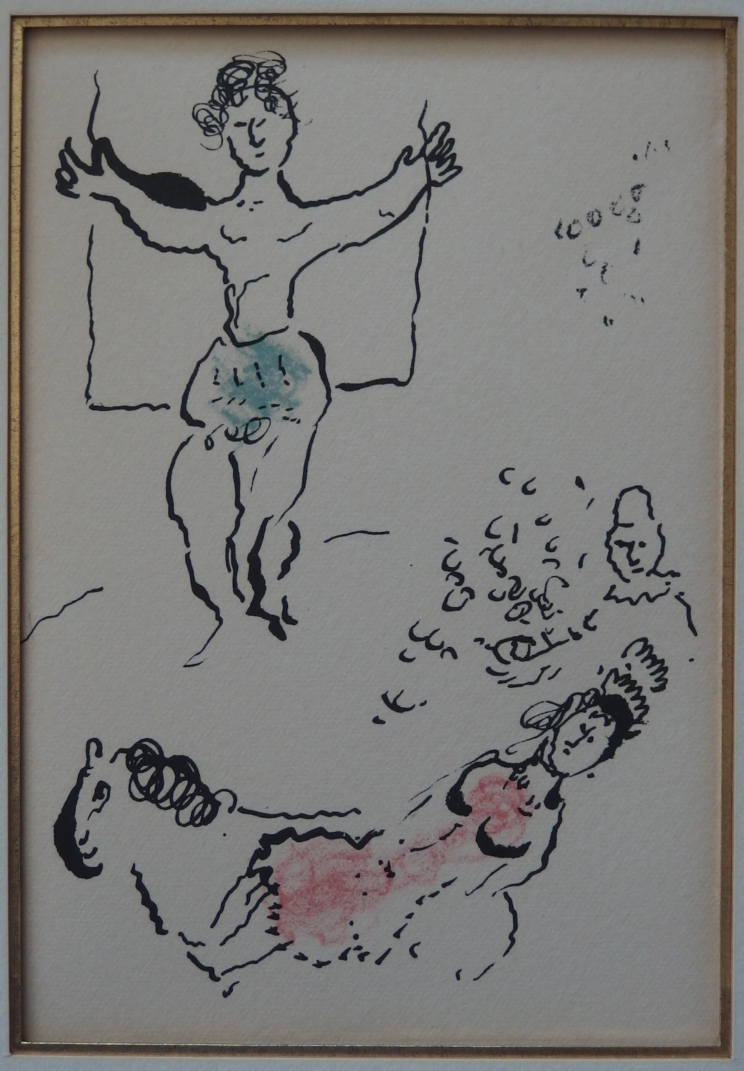 Marc CHAGALL - Cirque : Les acrobates amoureux au cheval, 1971 - Lithographie