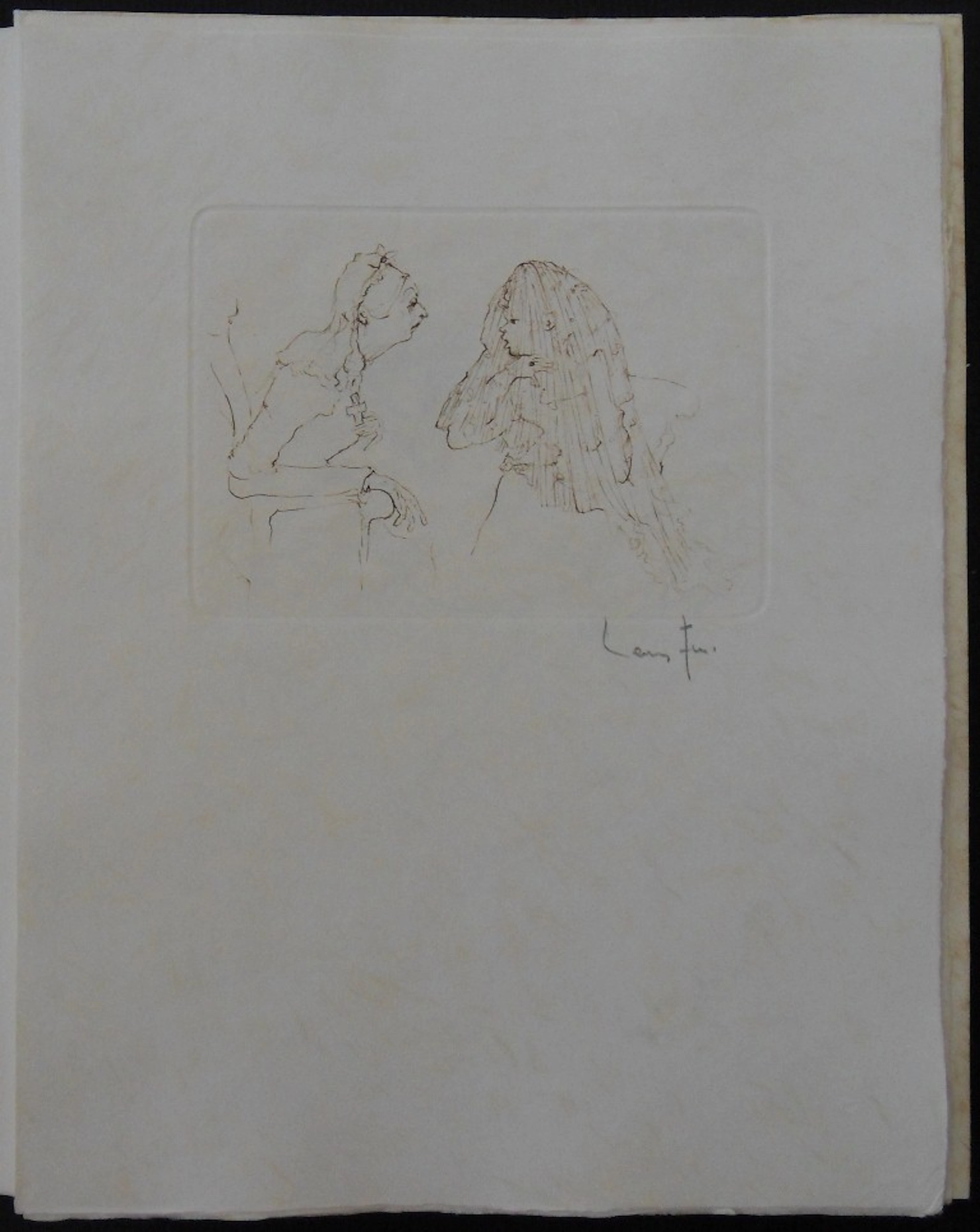 Leonor FINI - La Jeune fille au voile - Gravure originale signée