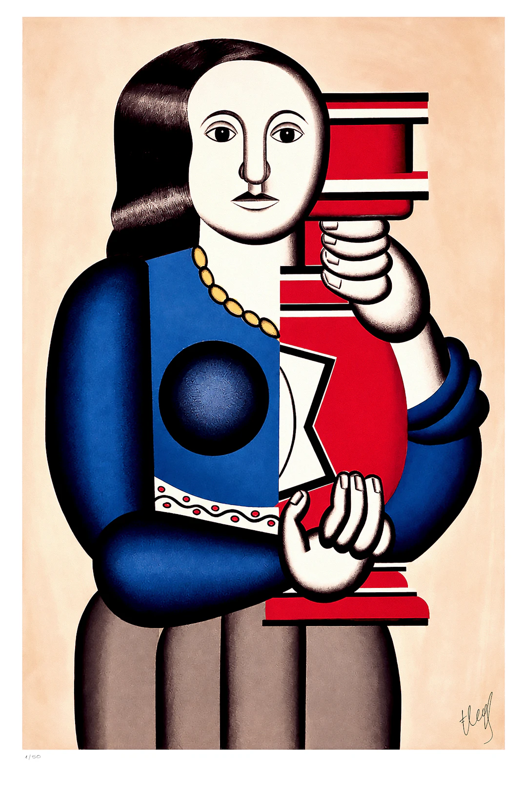 Fernand Léger (d’après), Femme à la cruche, sérigraphie sur Arches 1/50