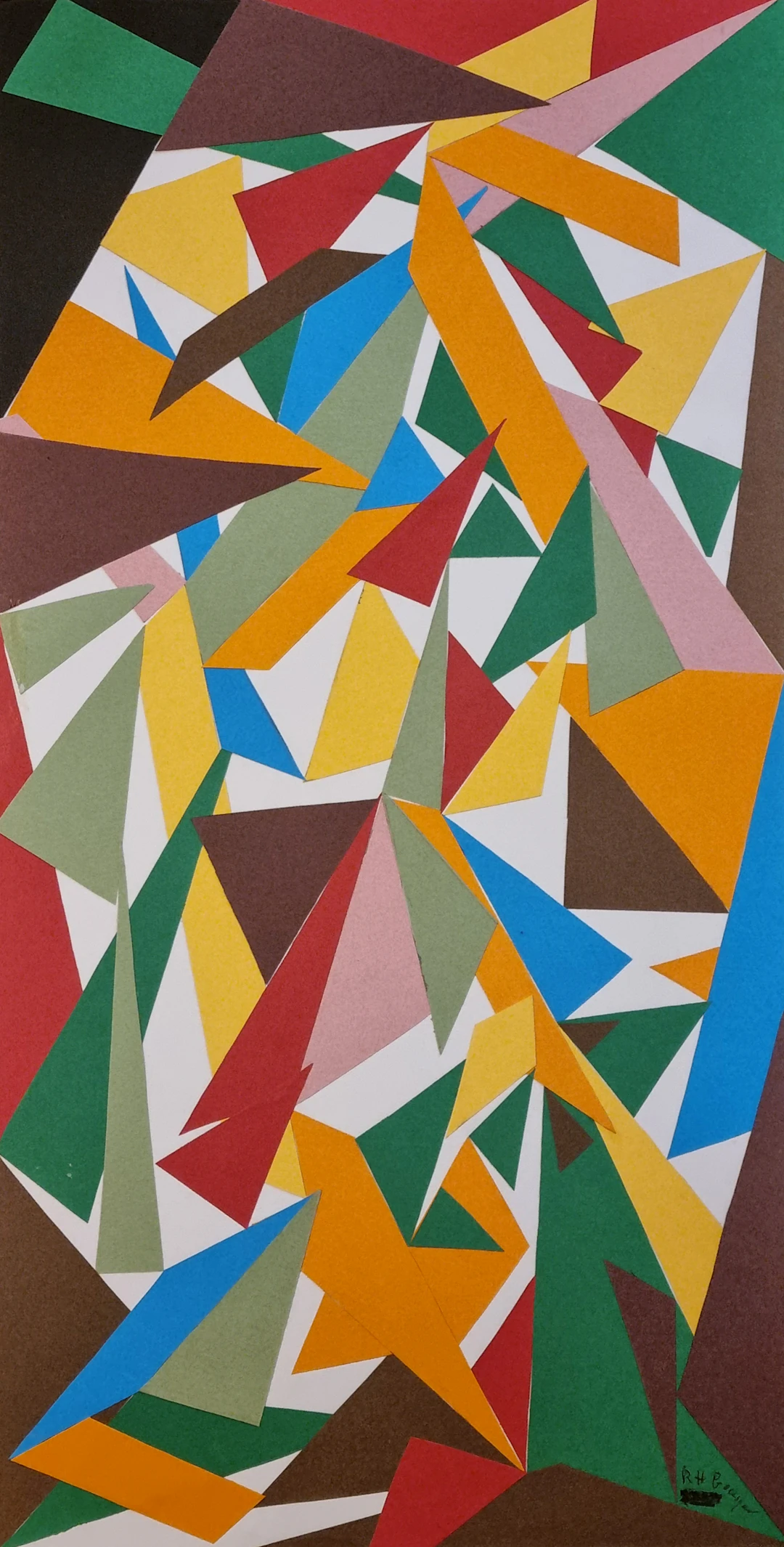 Régine Hermain-Goulesque, Eurythmie II, collage, 1974