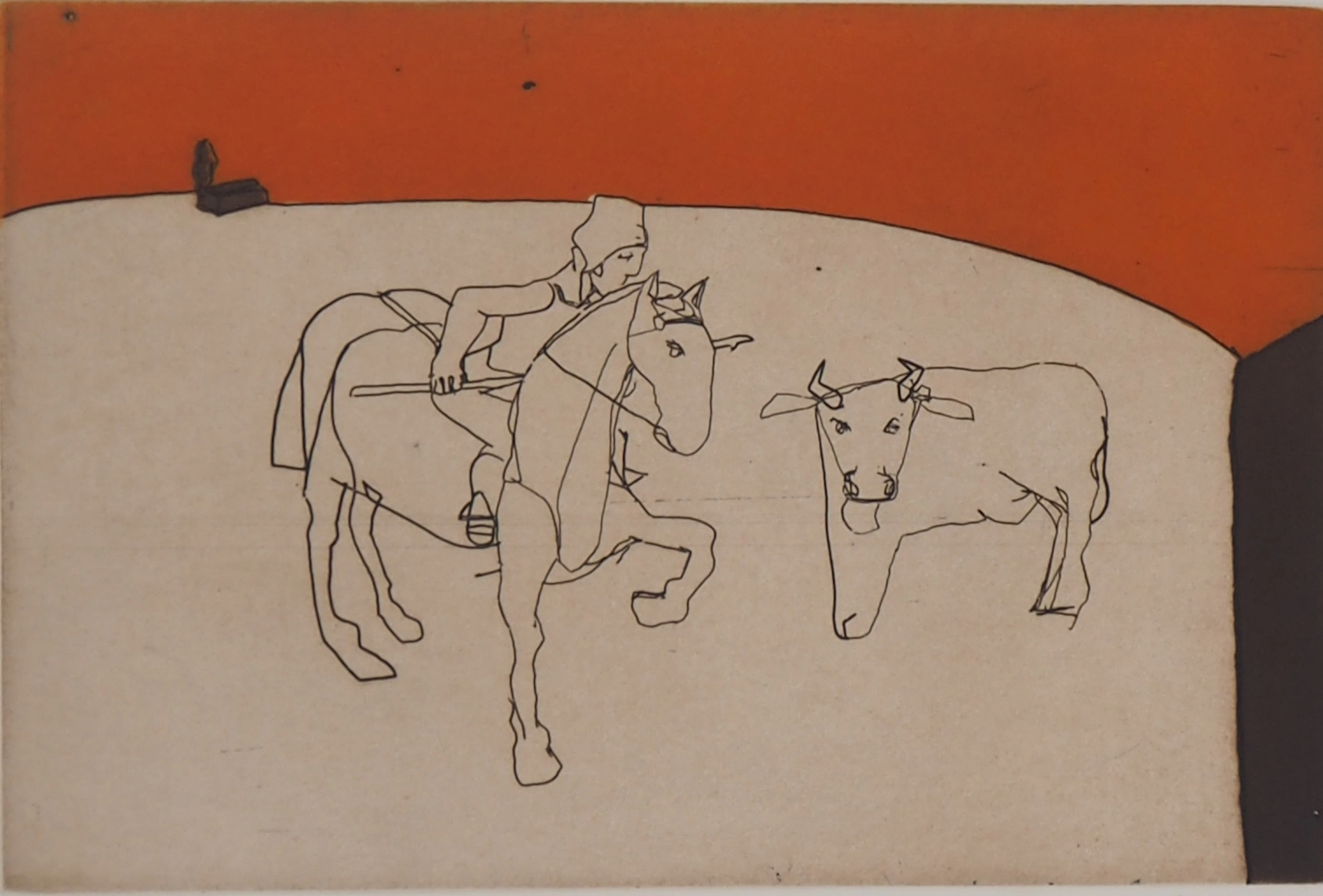 François Vincent - Corrida : Le travail d’un expert, 1995 - Gravure