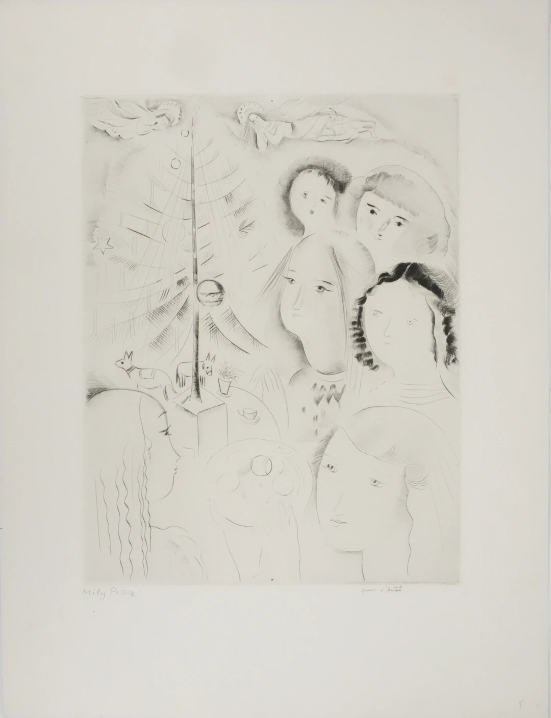 Mily POSSOZ : L'arbre de Noel - Gravure originale signée