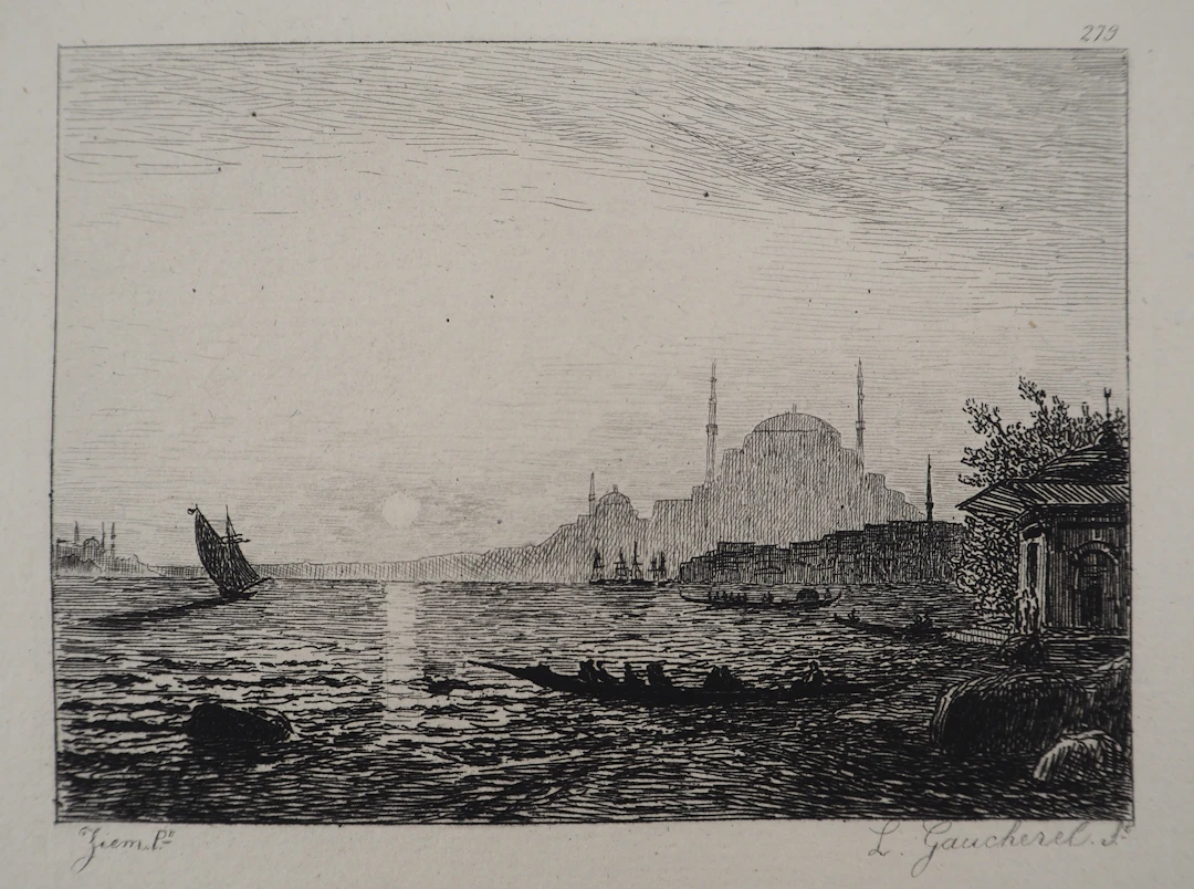 Félix ZIEM (d’après) - Vue de Stamboul - Gravure, #Durand Ruel - 1873