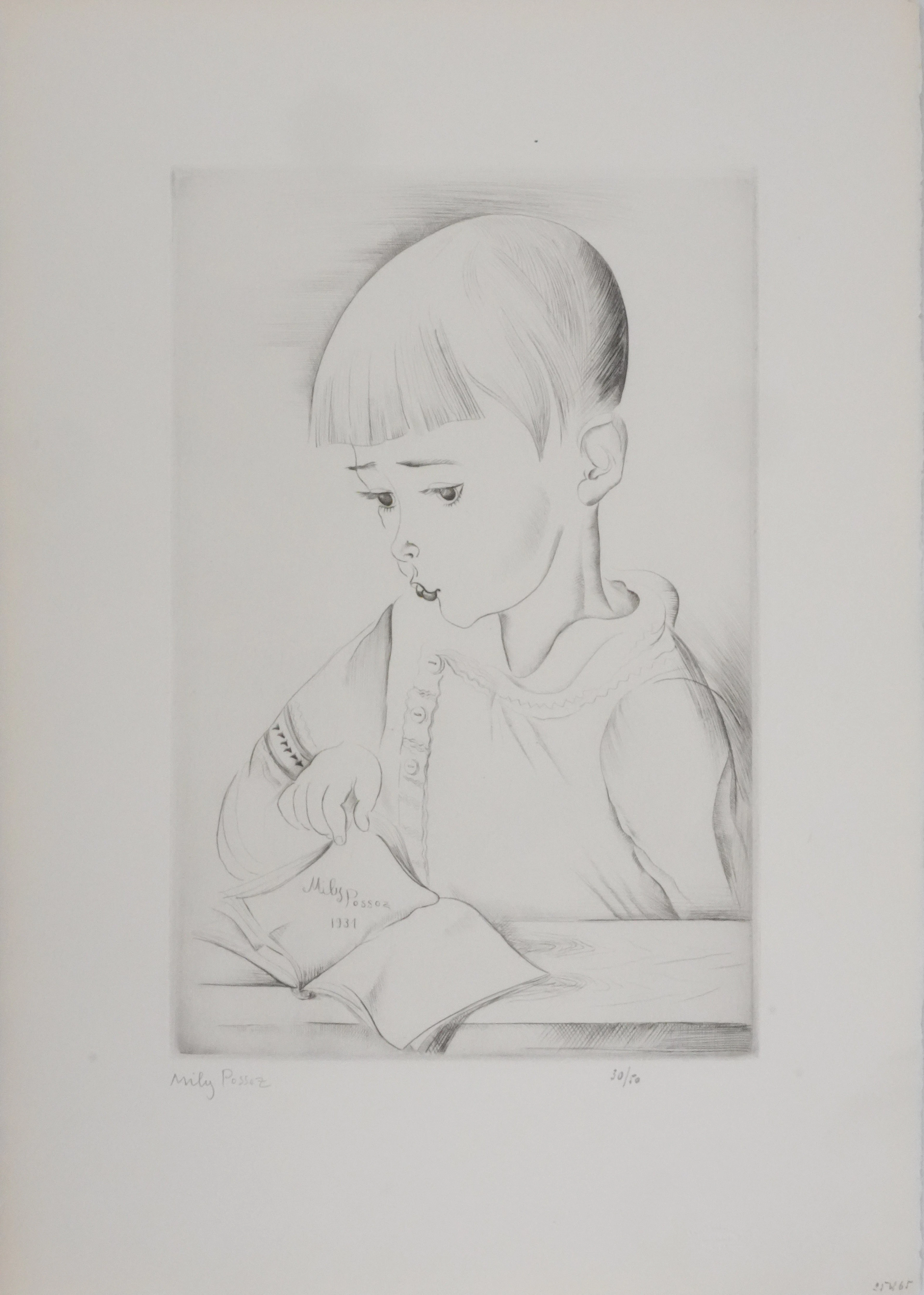 Mily POSSOZ : Le garçonnet - Gravure originale signée