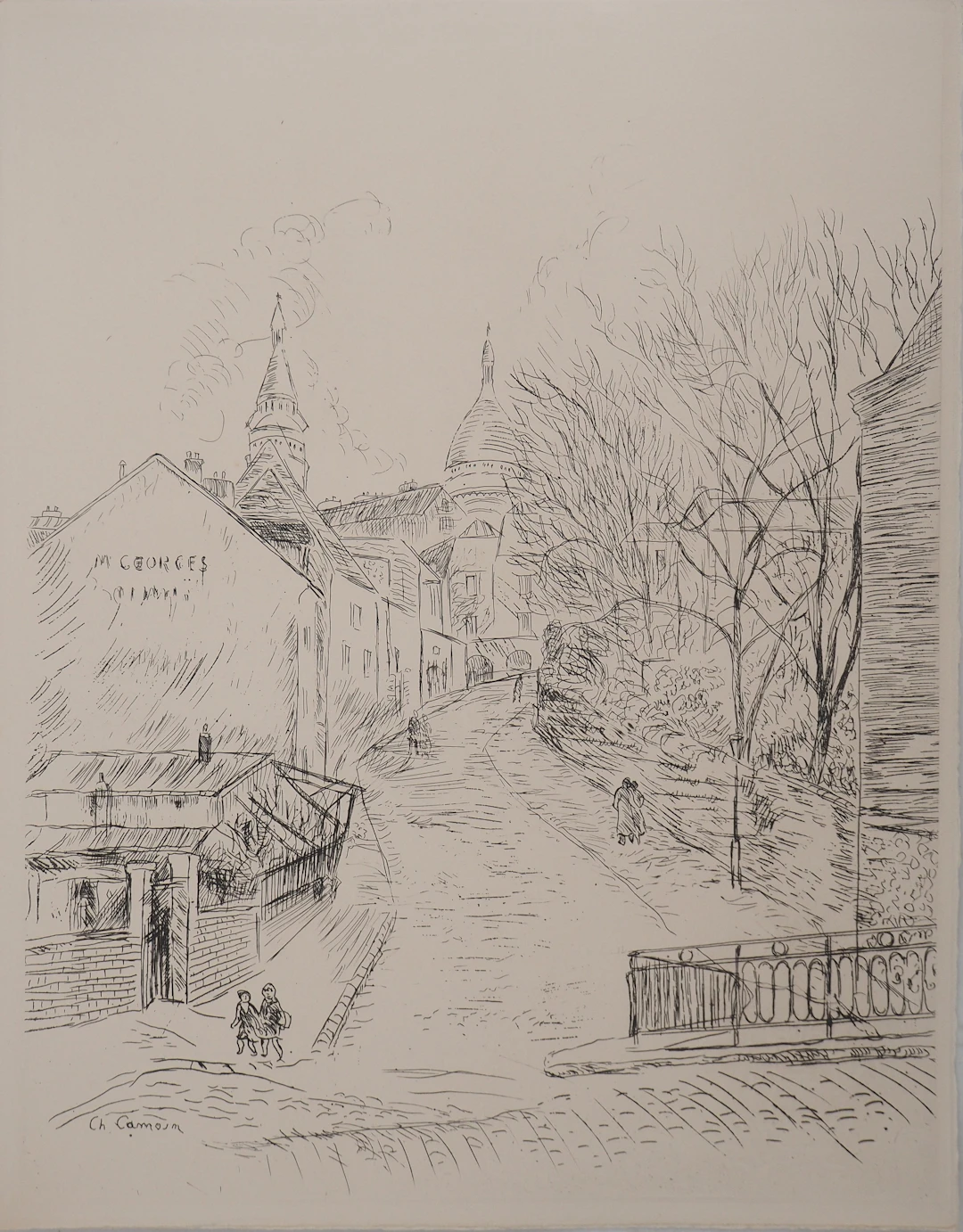 Charles CAMOIN : Montmartre, Gravure originale signée