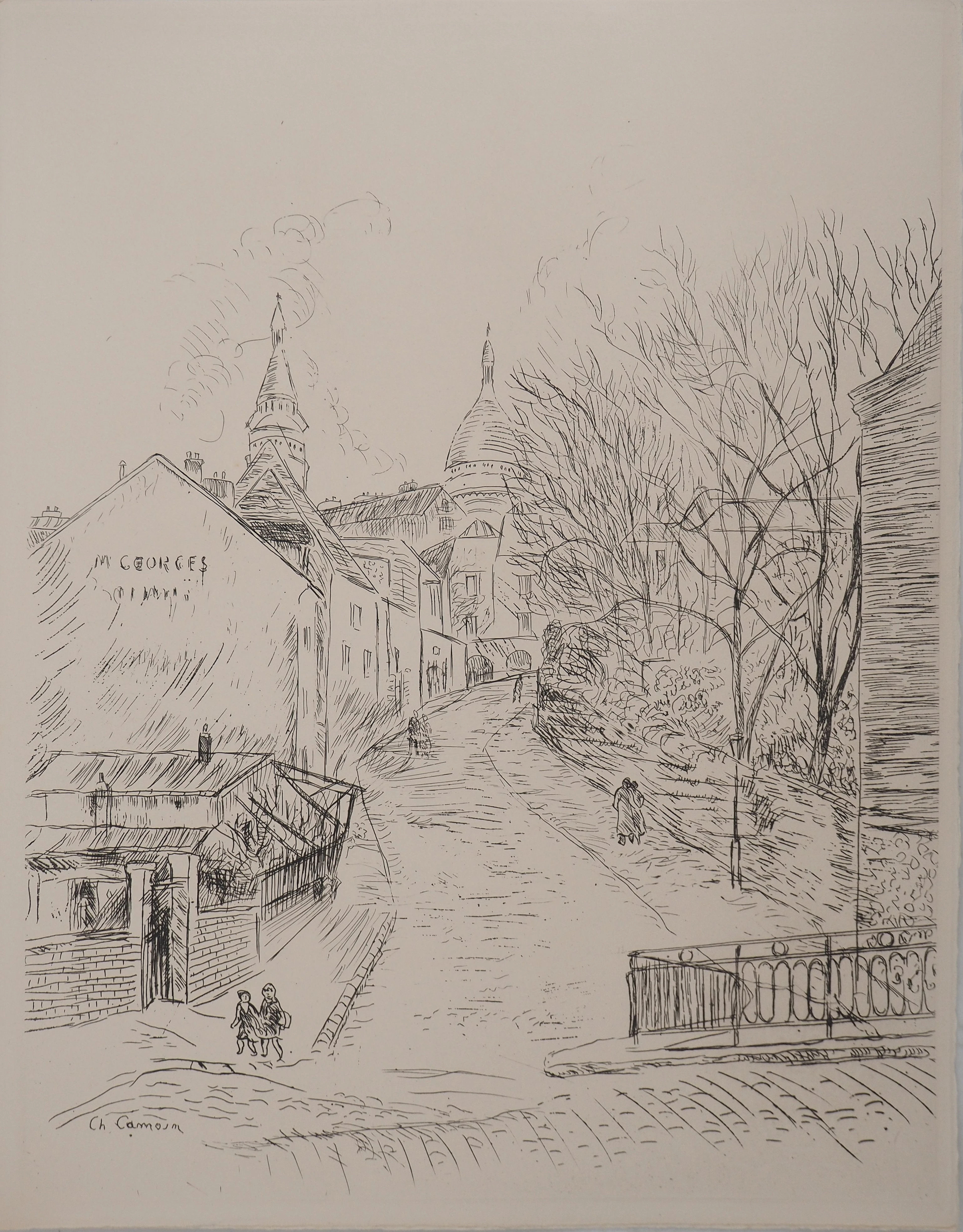 Charles CAMOIN : Montmartre, Gravure originale signée