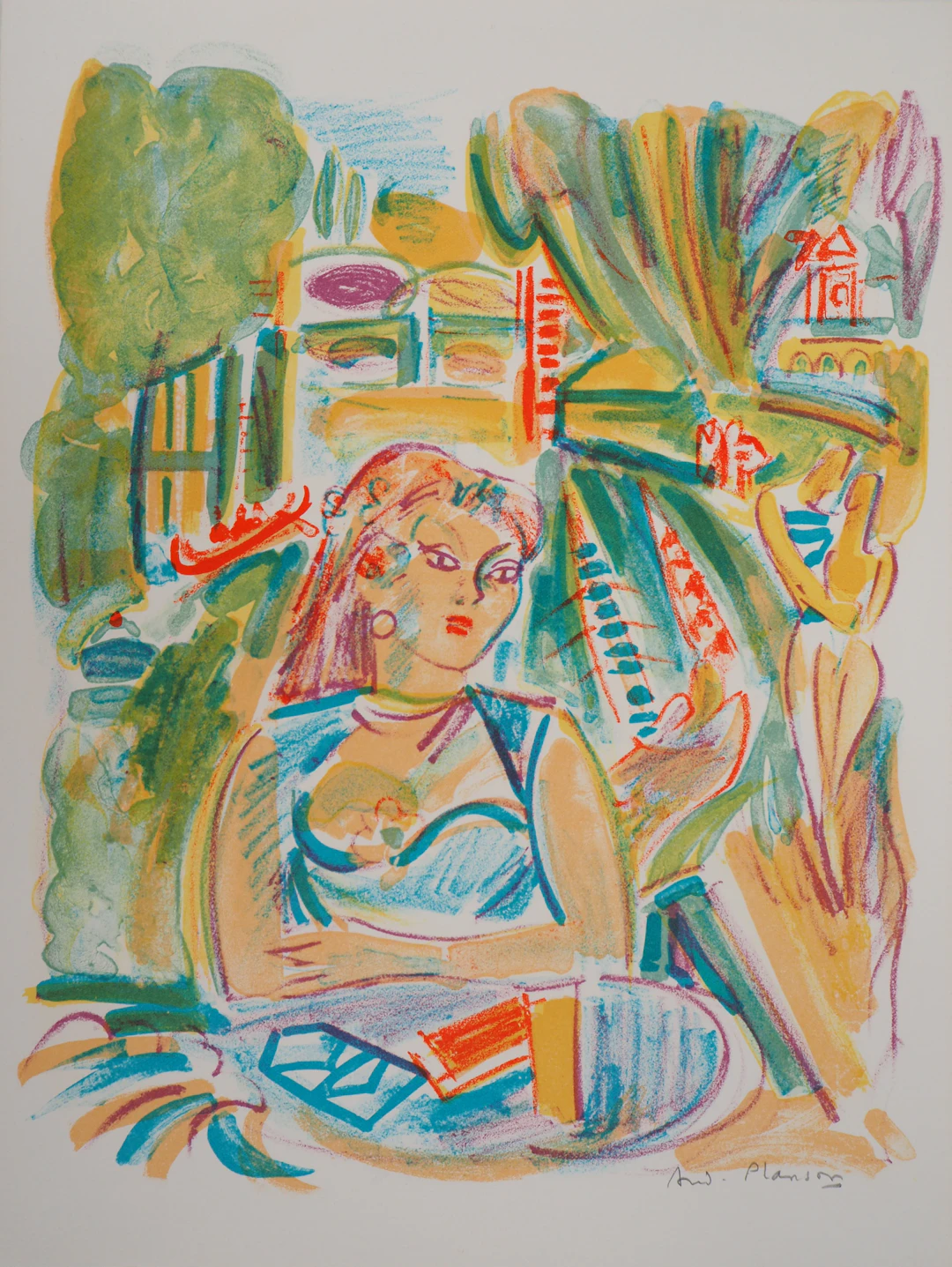 André PLANSON : La séductrice - Lithographie originale Signée