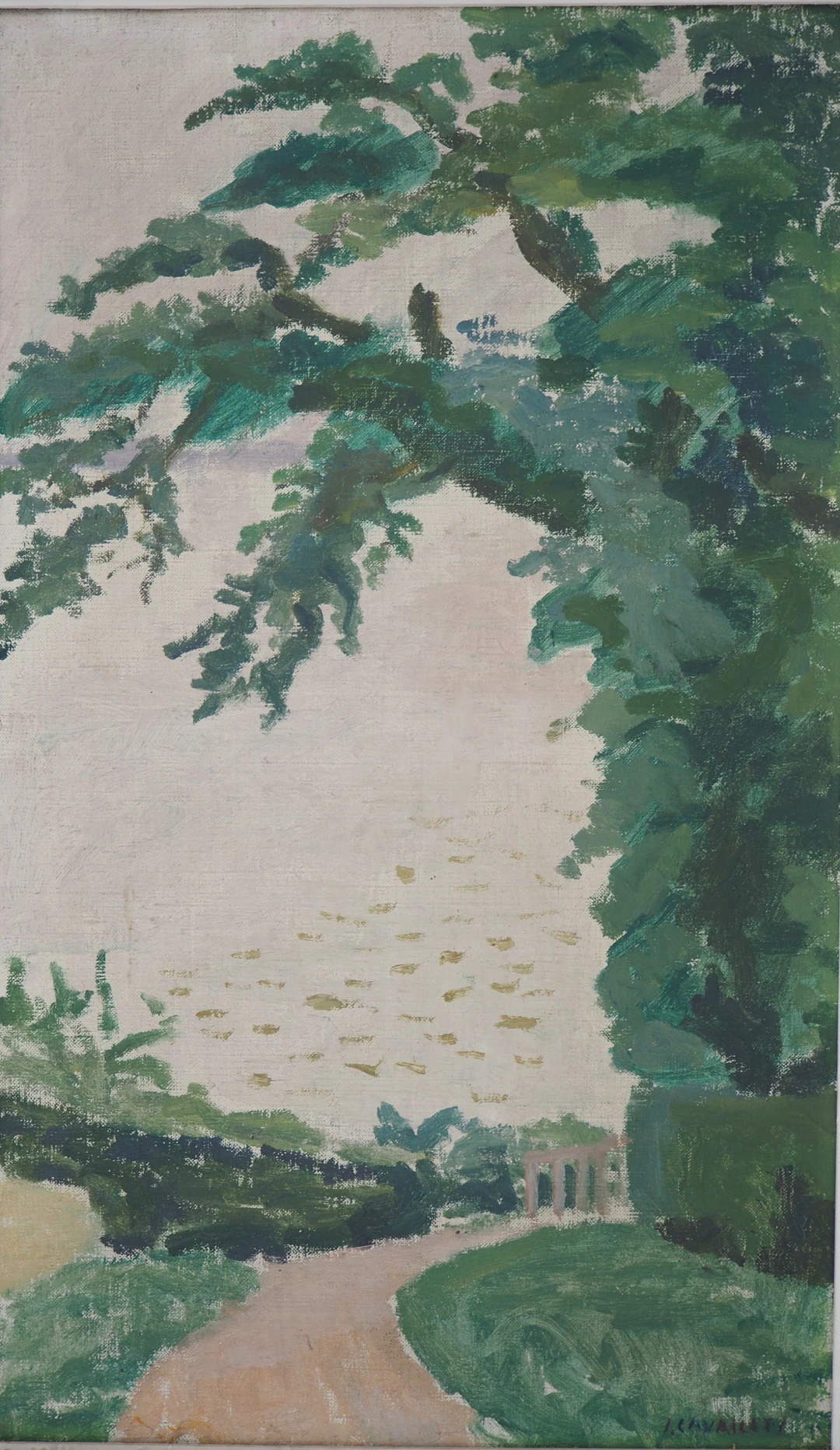 Jules CAVAILLES - Entrée du château - Huile sur toile signée