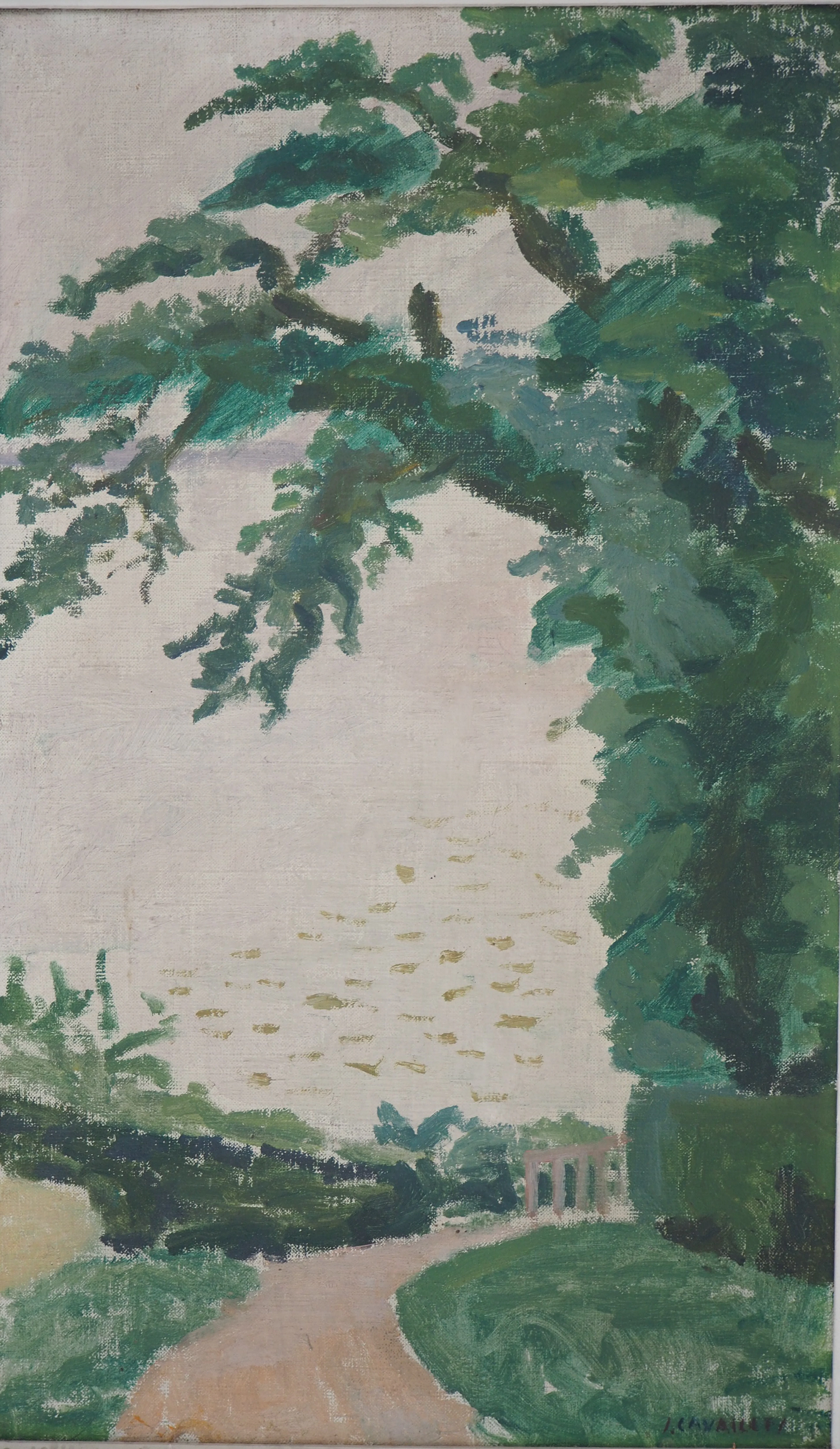 Jules CAVAILLES - Entrée du château - Huile sur toile signée