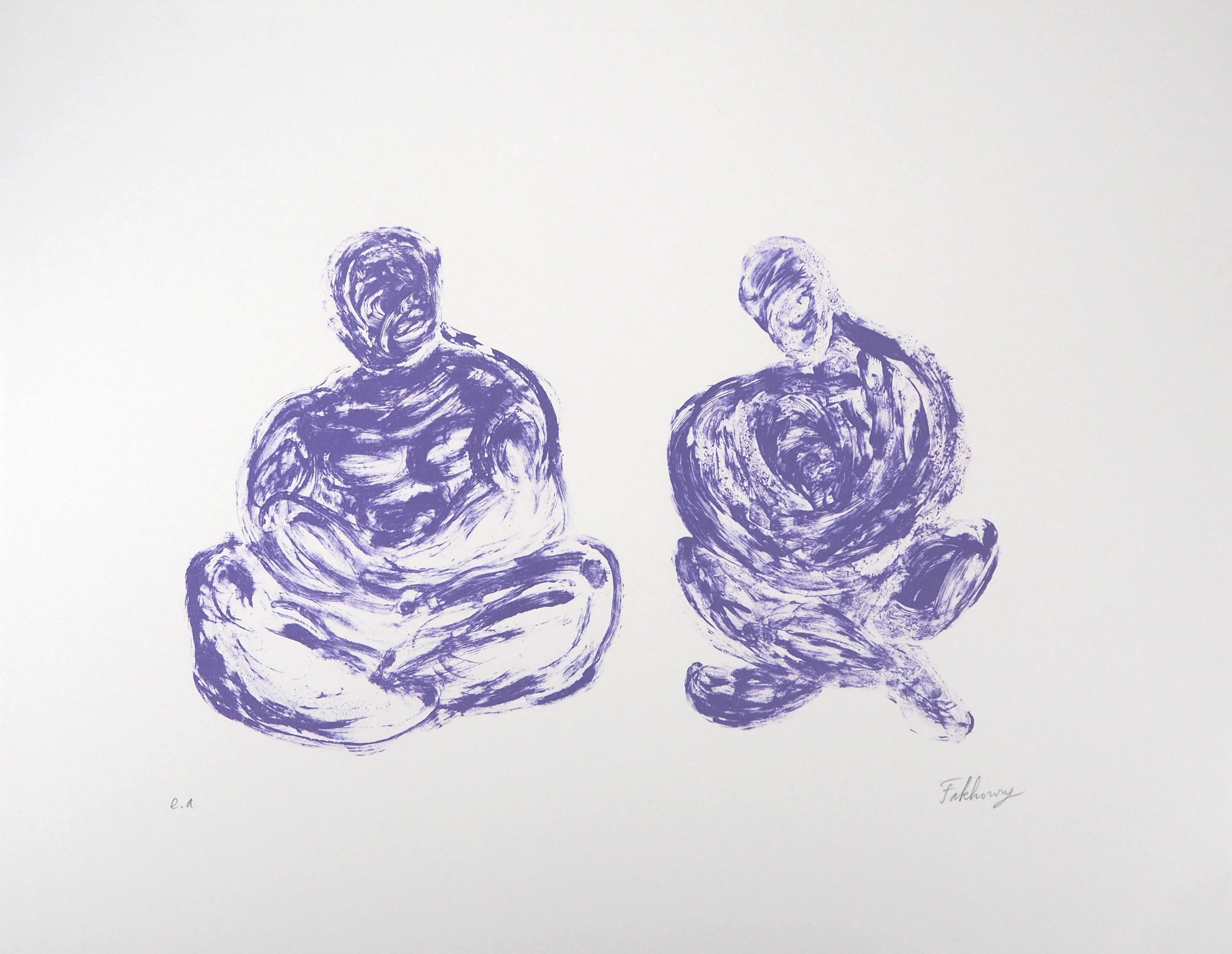 FAKHOURY : Médiation abstraite - Lithographie originale signée
