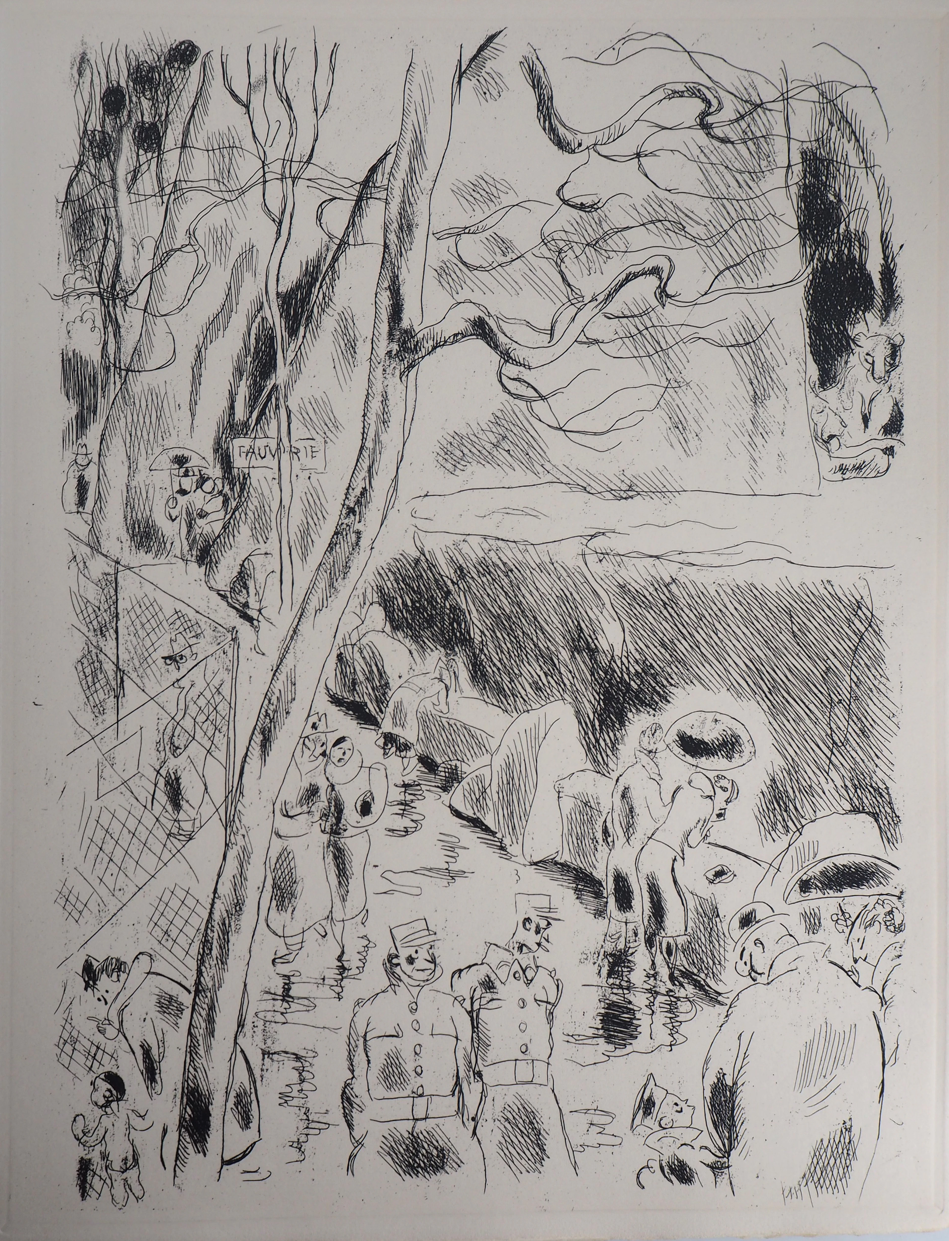 Gus BOFA : La Ménagerie du Jardin des Plantes - 1937 - Gravure Originale