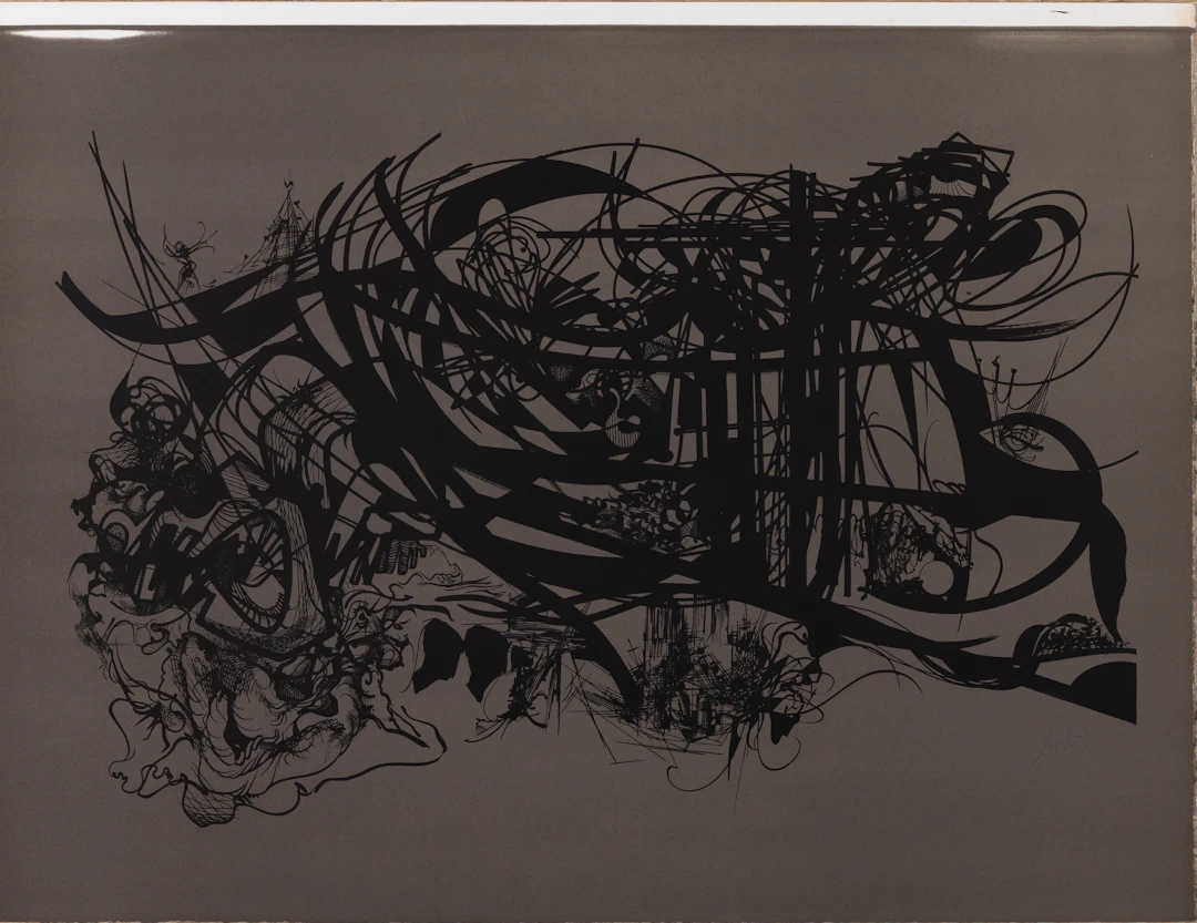 Raymond MORETTI : Les illuminations de Rimbaud en noir - Lithographie