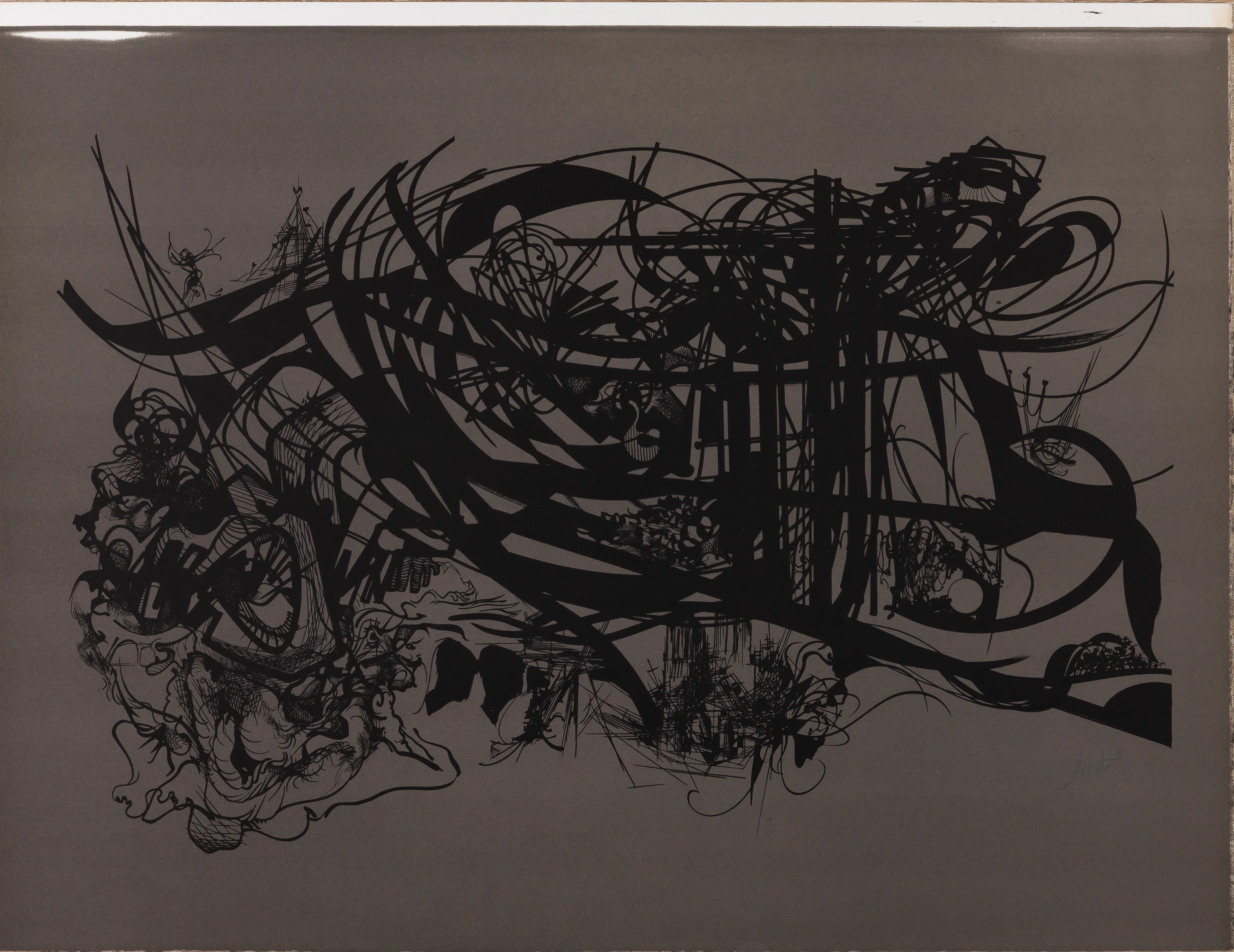 Raymond MORETTI : Les illuminations de Rimbaud en noir - Lithographie
