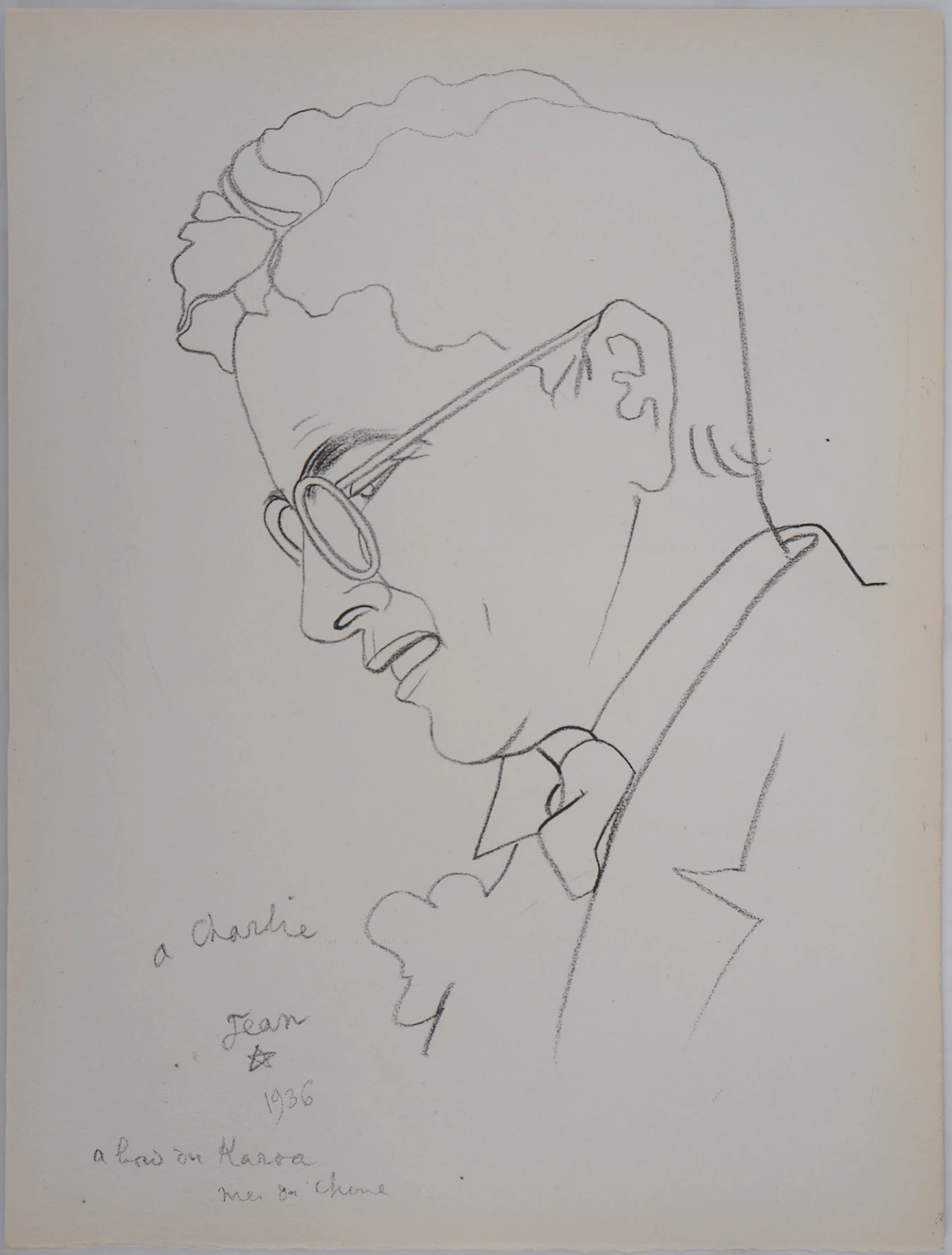 Jean COCTEAU (d’après) : Portrait de Charlie Chaplin - Lithographie signée