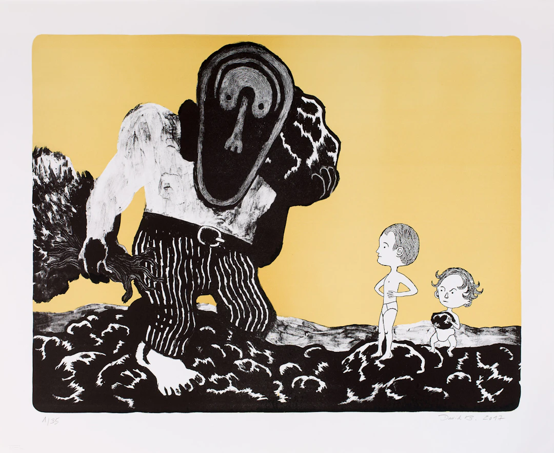 David Beauchard dit DAVID B - Les Enfants et le Géant, 2017 - Lithographie