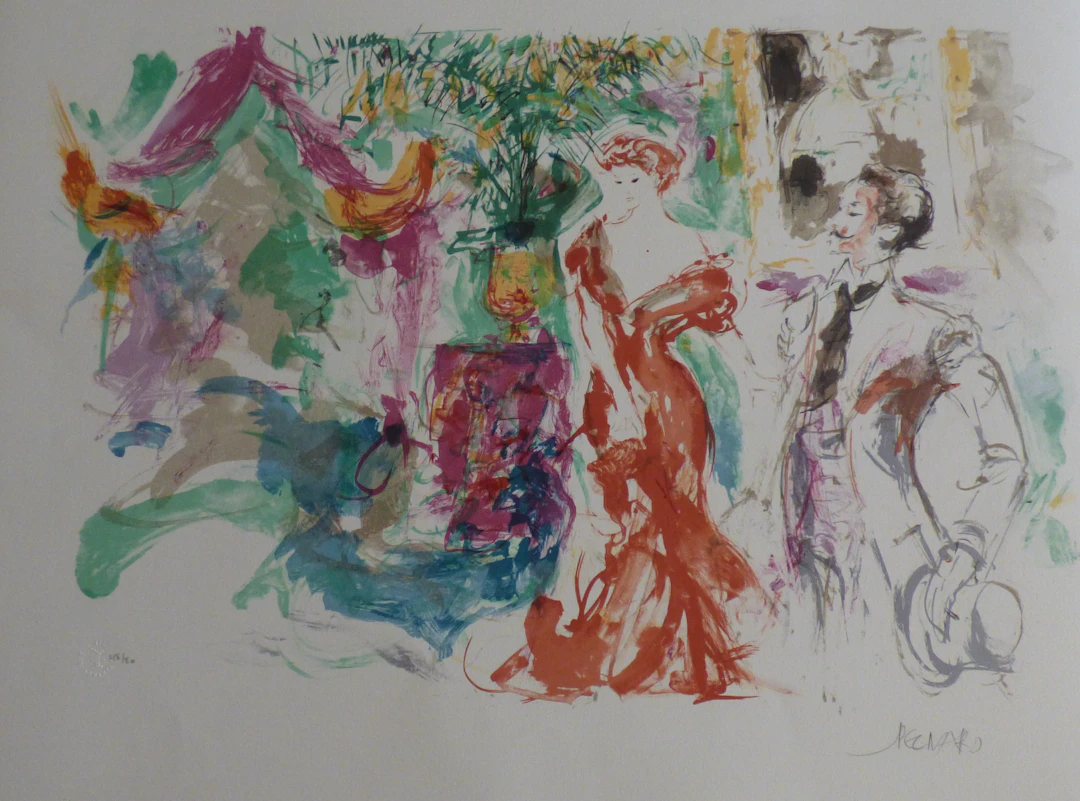 Jacques PECNARD - L’Homme qui courtise - Lithographie originale signée