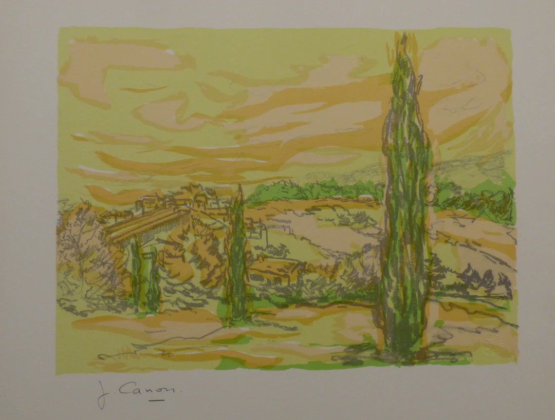 Joseph CARON - Village, 1930 - Lithographie originale