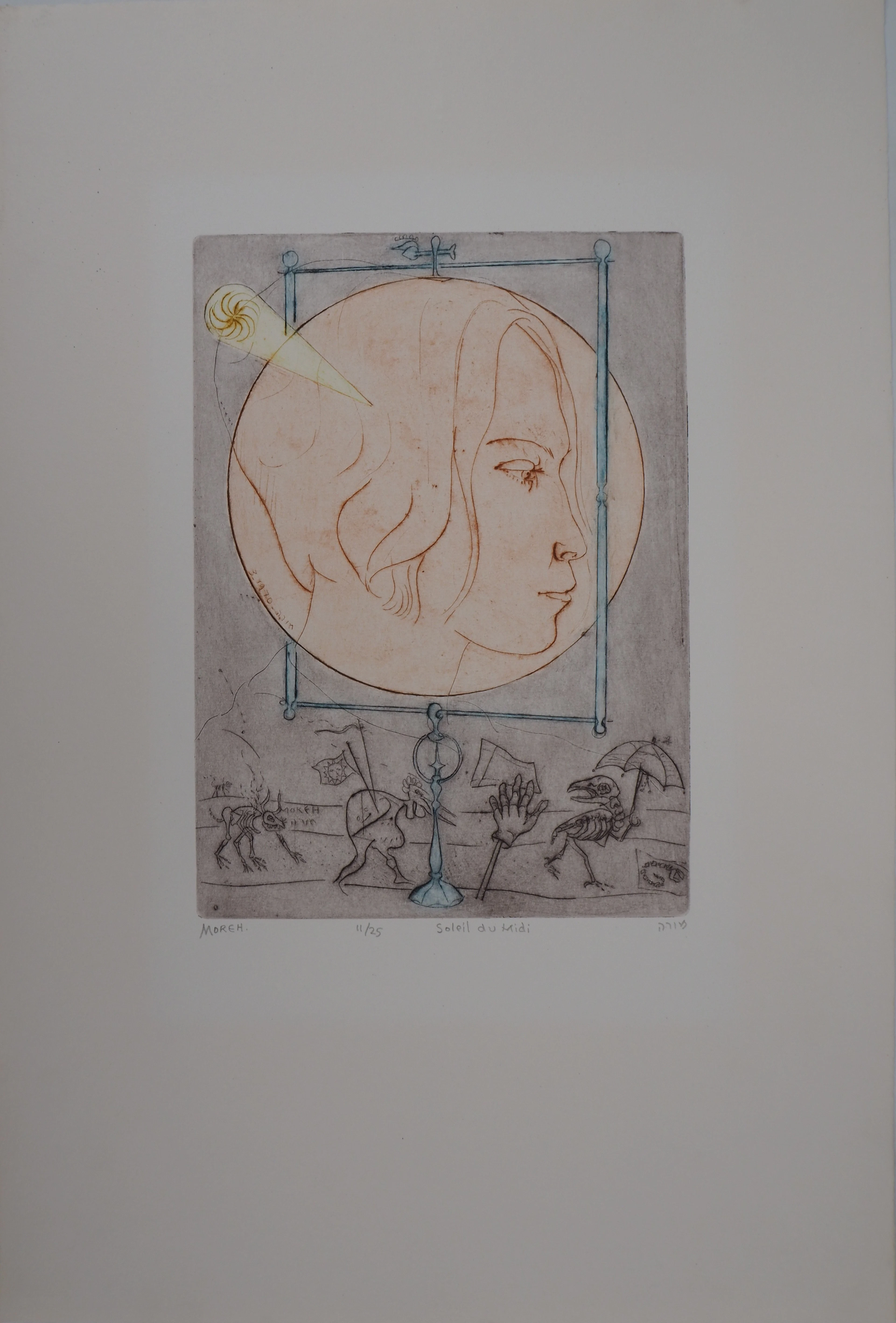 Mordecaï MOREH : Soleil du Midi - Gravure originale signée