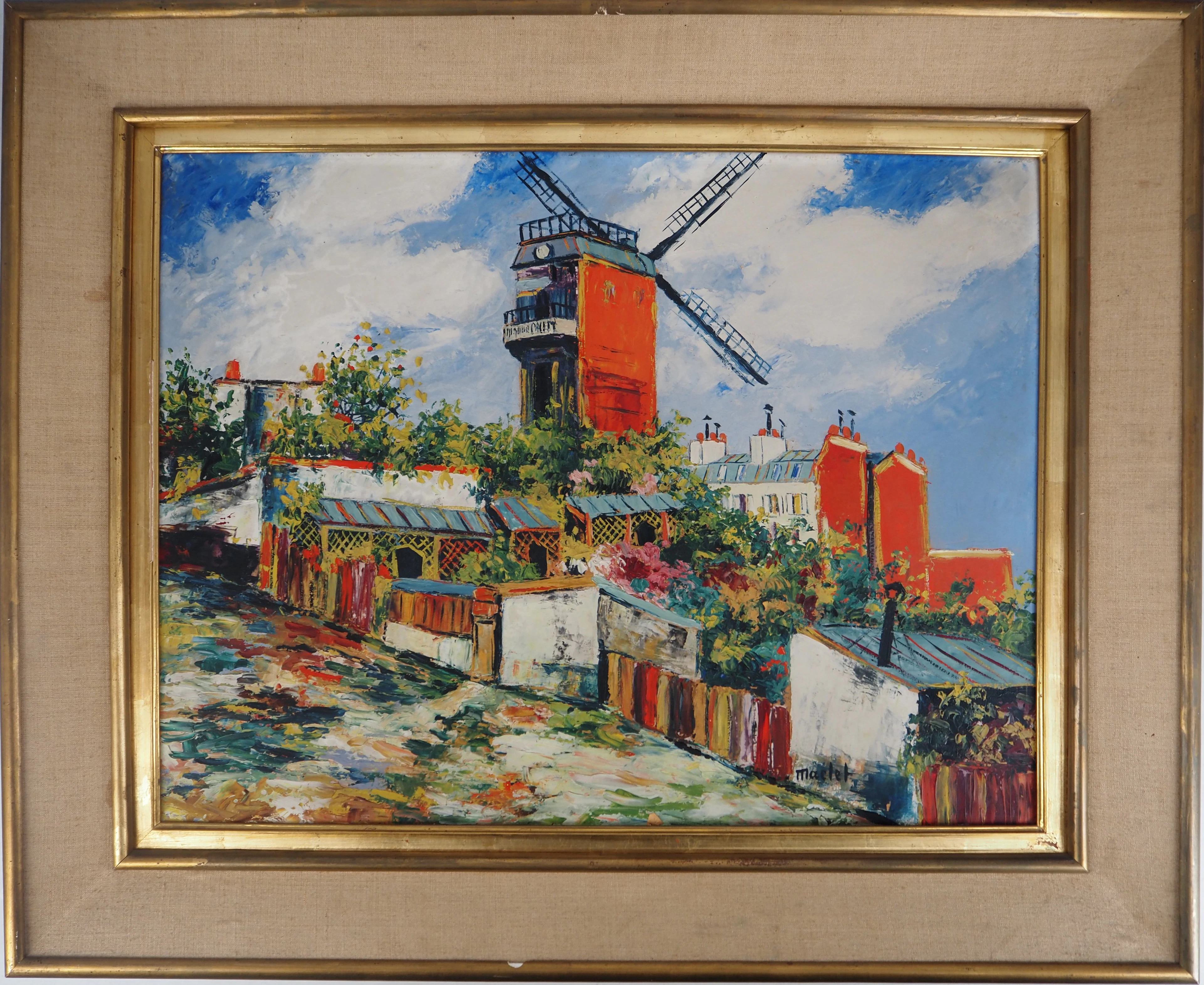 Elisée Maclet - Montmartre Moulin de la Galette, vers 1930 - Huile sur panneau