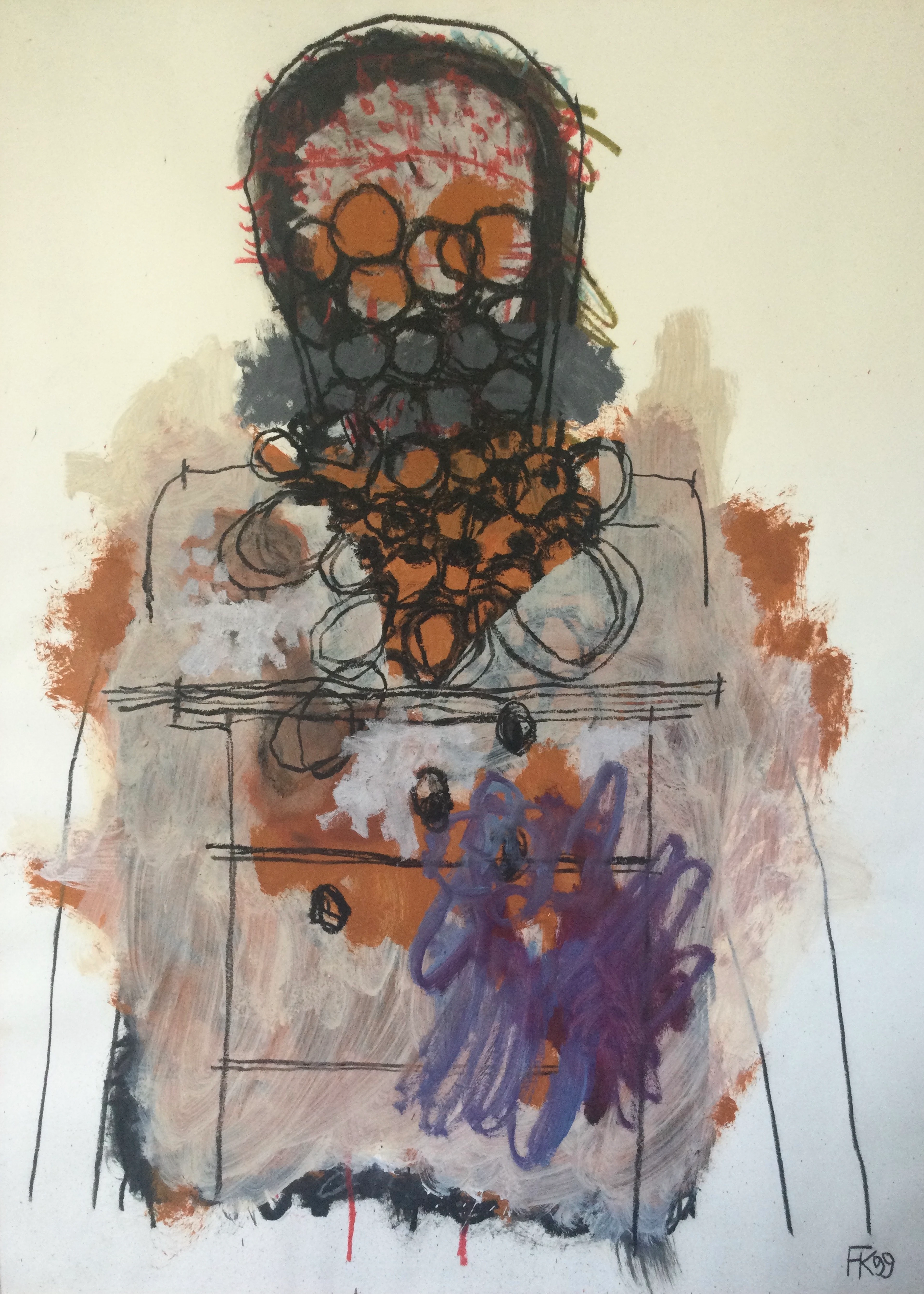 Fred KLEINBERG - Personnage, 1999 - Technique mixte signée