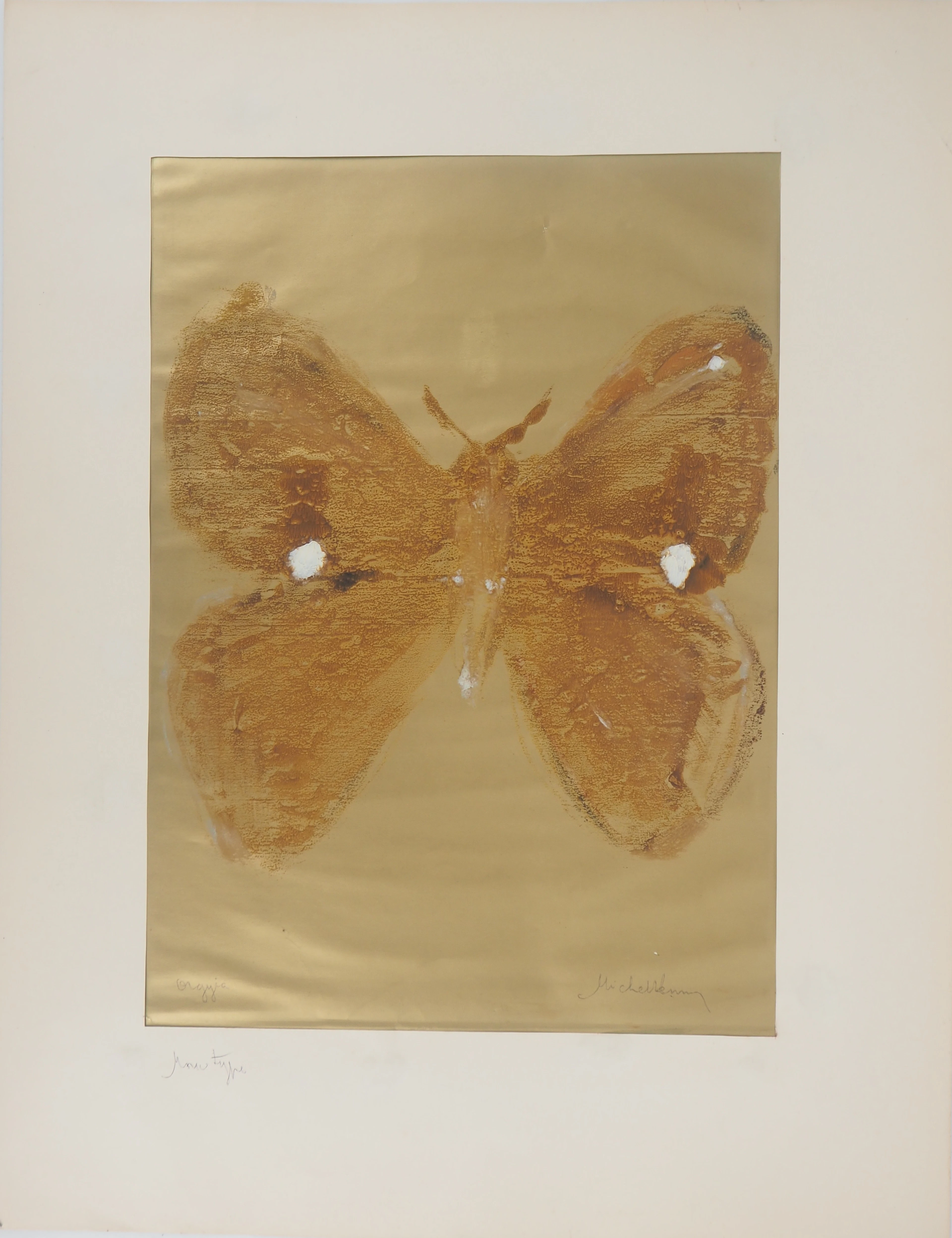Michel HENRY - Papillon IV : Orgyia, 1958 - Monotype original signé