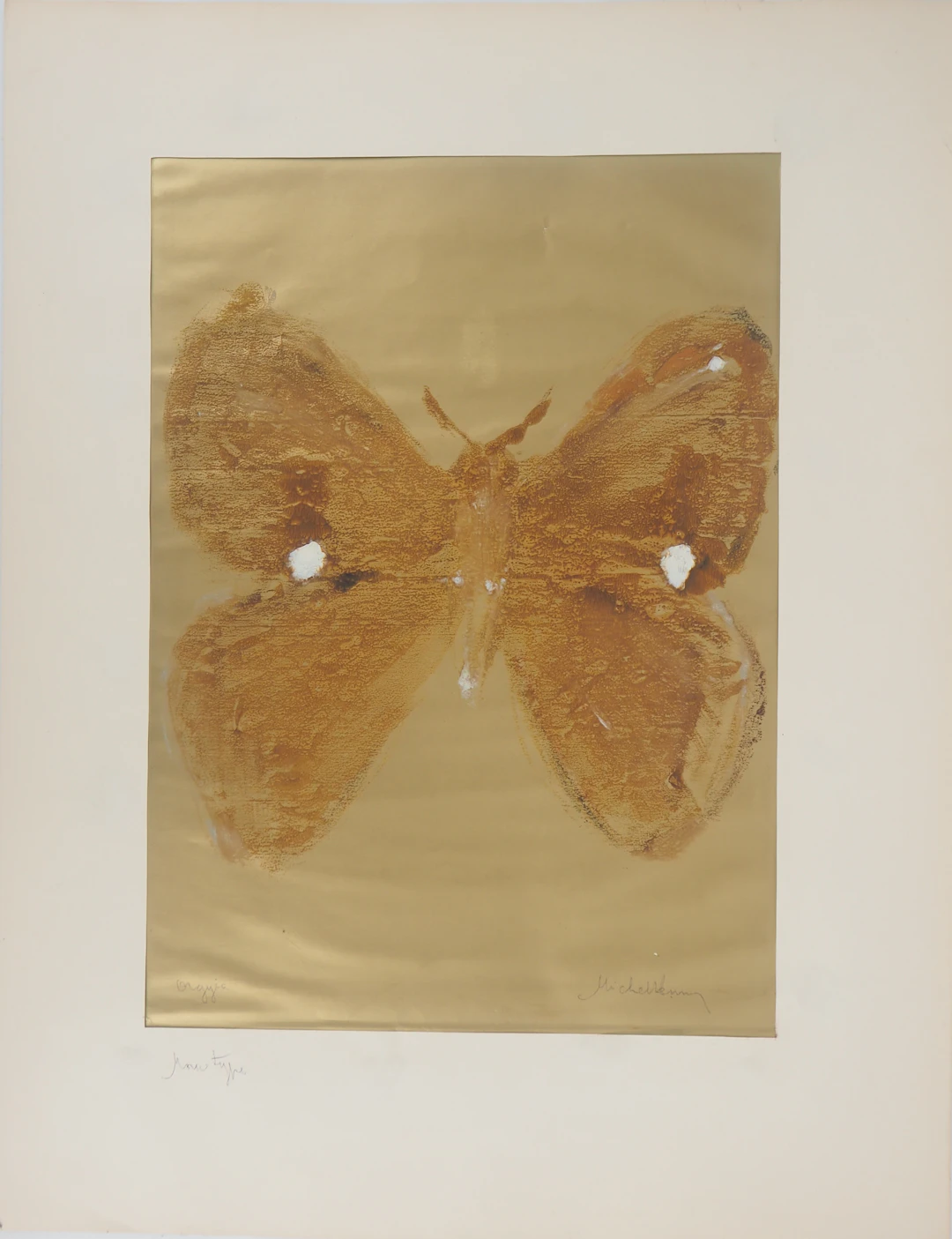 Michel HENRY - Papillon IV : Orgyia, 1958 - Monotype original signé