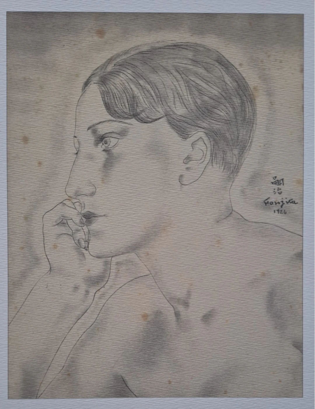 Léonard Foujita (d’après) - Portrait de femme - Impression d’art, signée